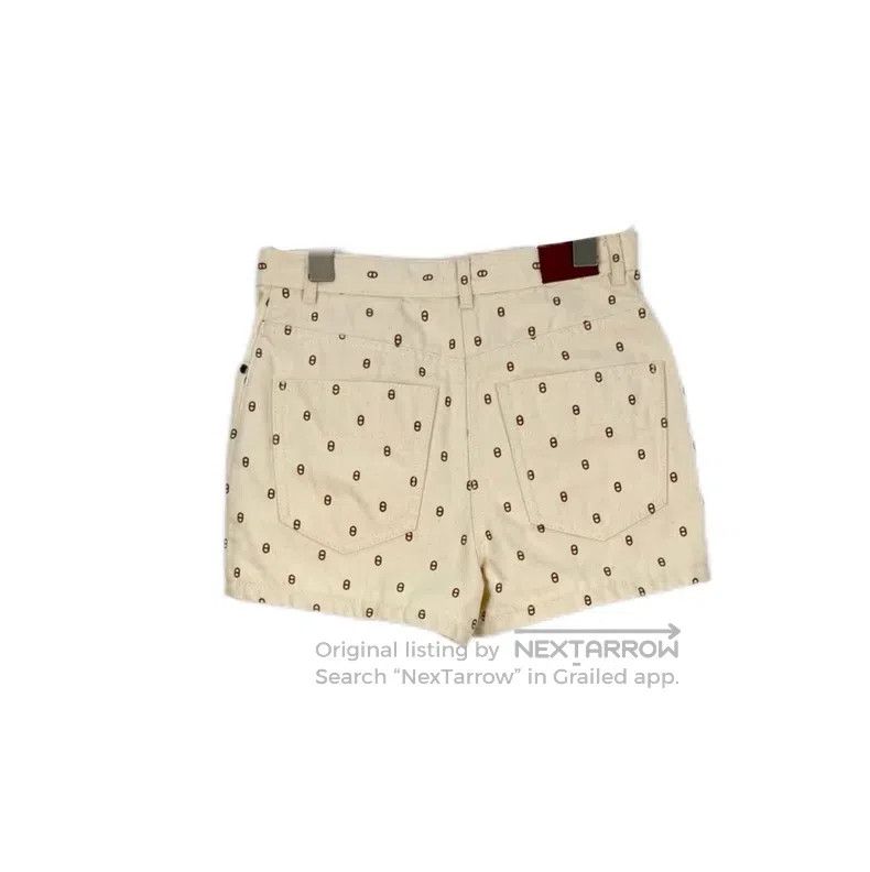 Hermes Hermes Beige Pig Nose Leather Label Denim Cotton Shorts Size 42" / US 20 - 2 Thumbnail