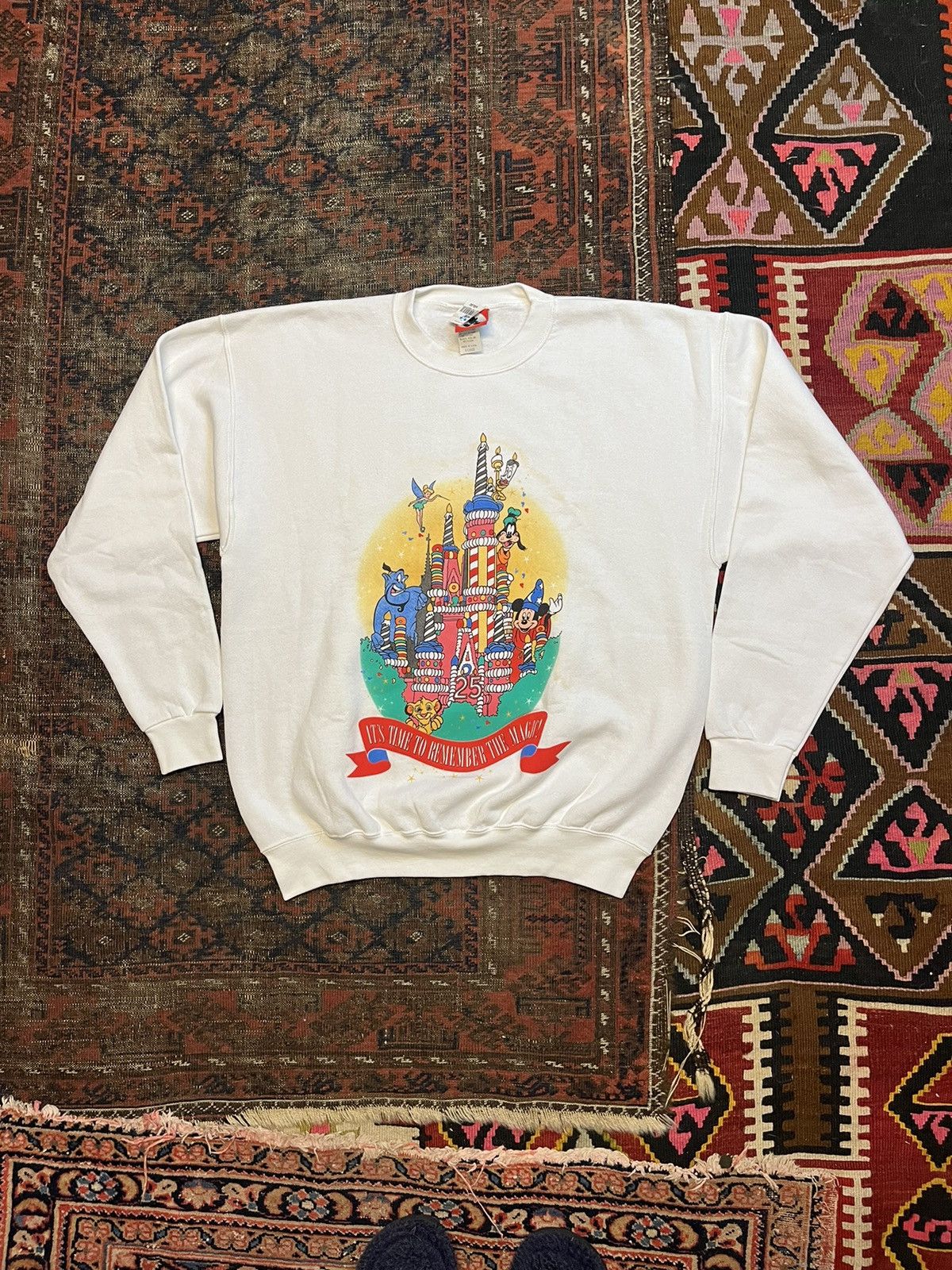 image of Vintage 1990’S Disney 25Th Anniversary Sweatshirt NWT in White, Men's (Size XL)