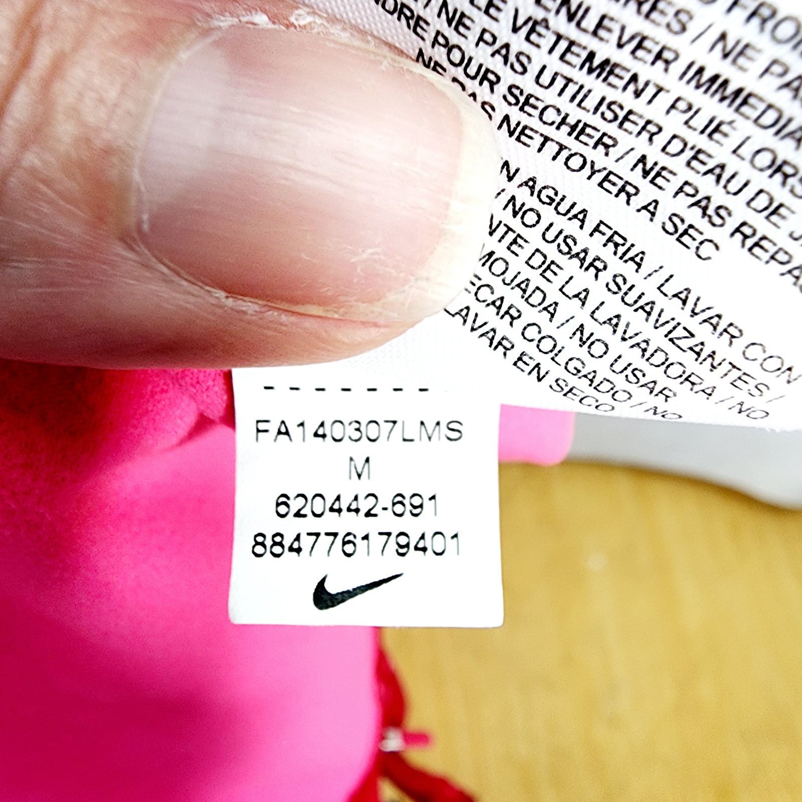 Nike Nike Pro Dri Fit Fuchsia Geometric Pullover Running Top Size M / US 6-8 / IT 42-44 - 4 Thumbnail