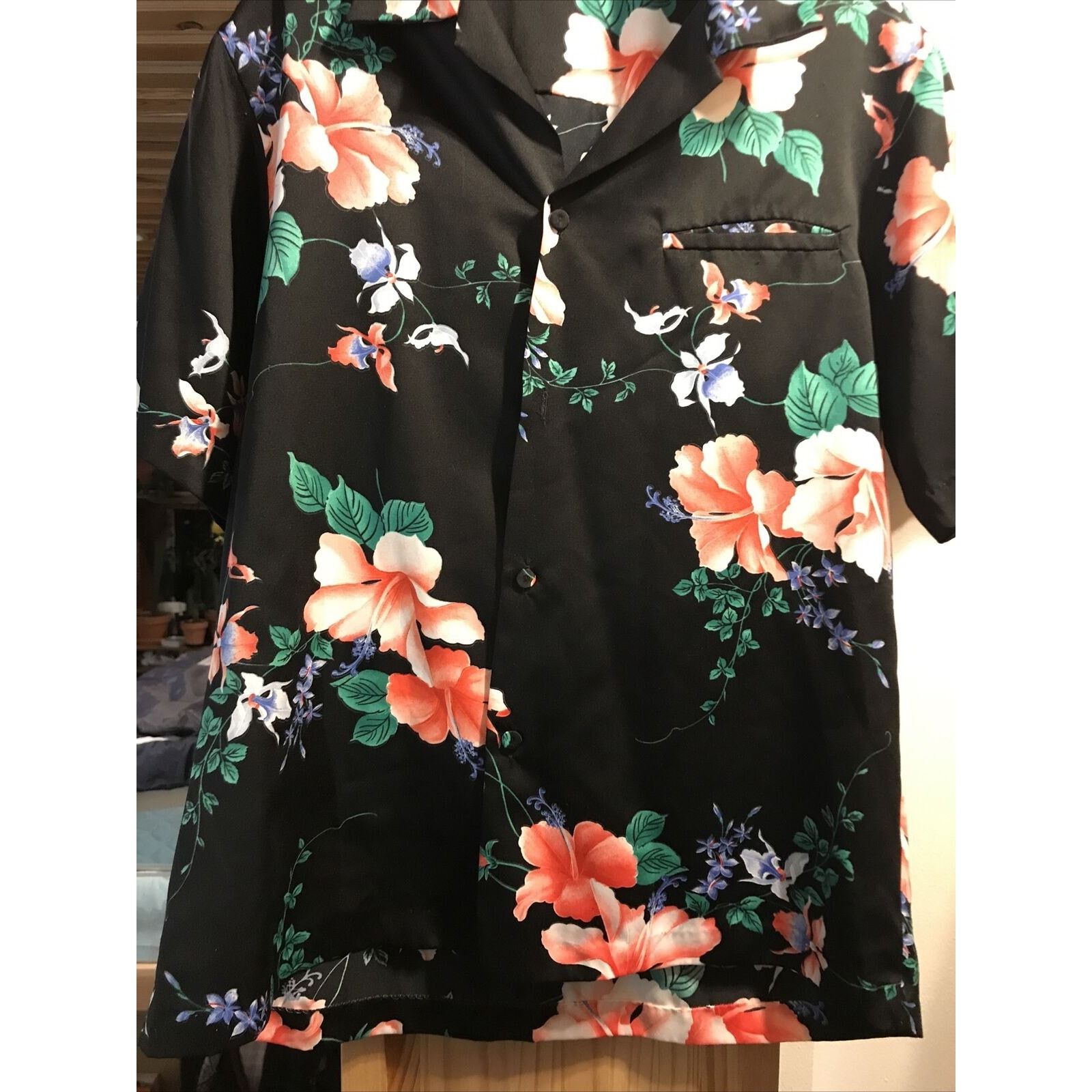 Other Hawaii Nei Honolulu Vintage Men’s L Black Floral SS Shirt Size US L / EU 52-54 / 3 - 4 Thumbnail