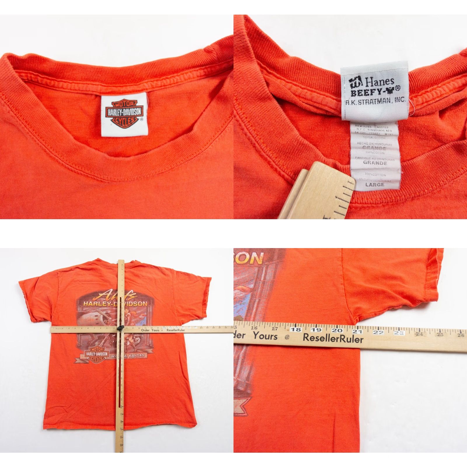 Harley Davidson Harley-Davidson Motorcycle Shirt Mens Large Orange Short Sleeve Tee Graphic Size US L / EU 52-54 / 3 - 8 Thumbnail