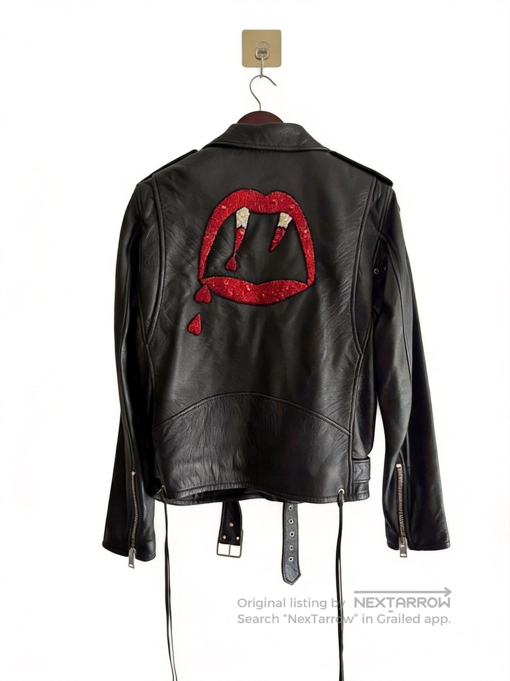 Saint Laurent Paris Saint Laurent Bloody Teeth Leather Jacket-2505