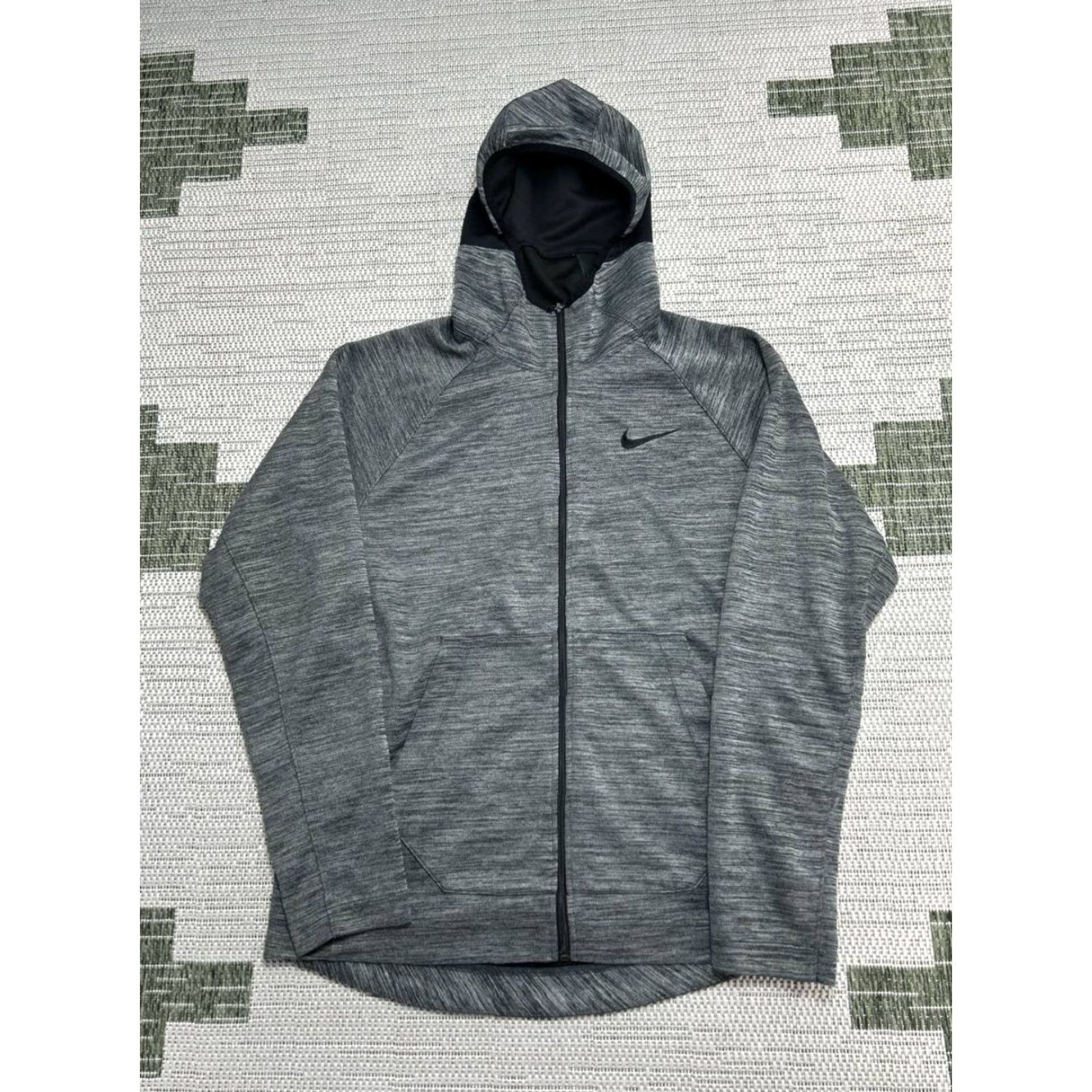 Nike Nike Hoodie Men Medium Gray Dri Fit Swoosh Logo Raglan Sleeve Full Zip Hooded Pockets Running Athleisure SS? Size US M / EU 48-50 / 2 - 2 Thumbnail