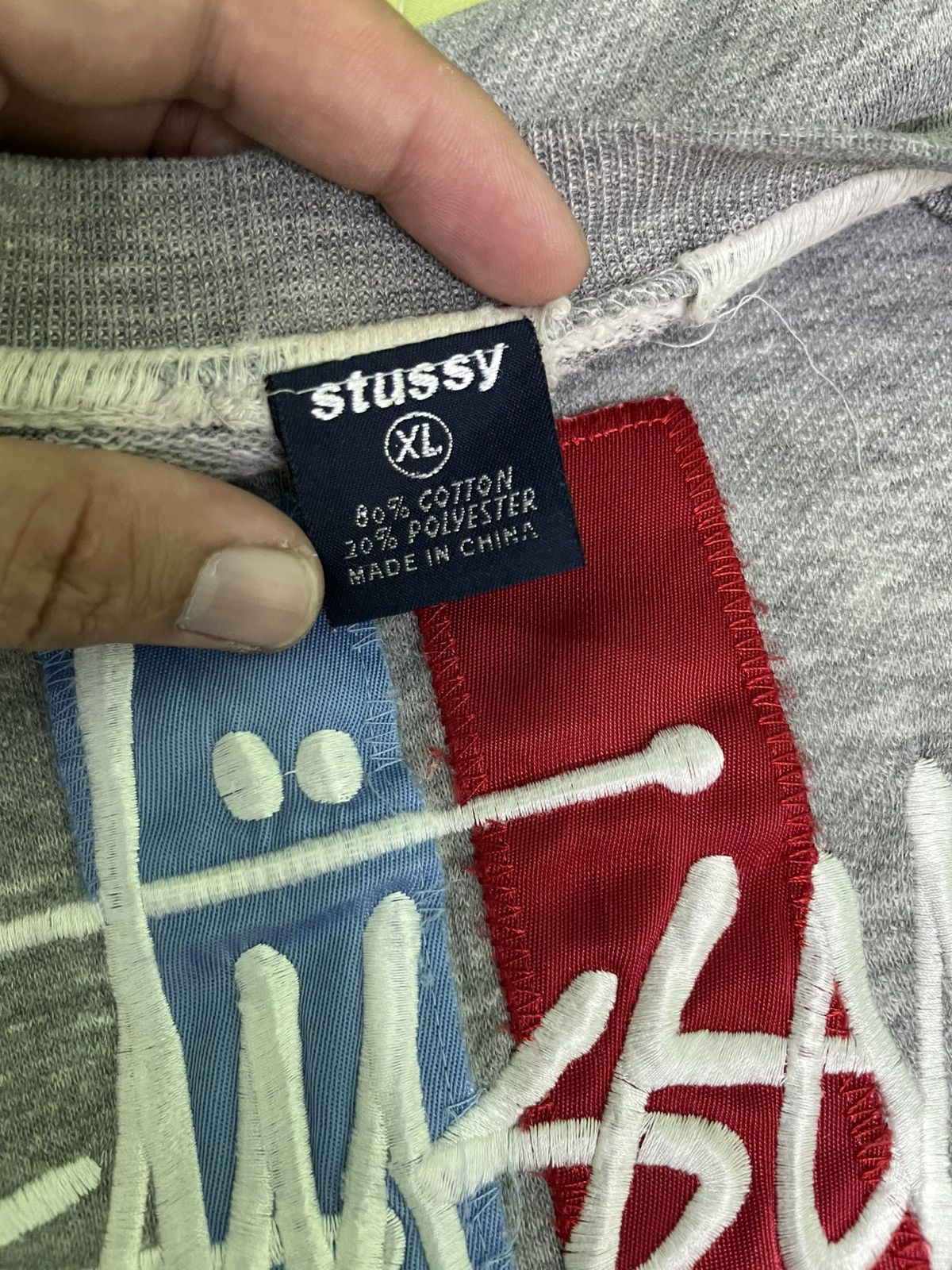 Stussy Thrashed Vintage 90's Stussy Embroidered Logo Sweatshirt Size US XL / EU 56 / 4 - 15 Thumbnail