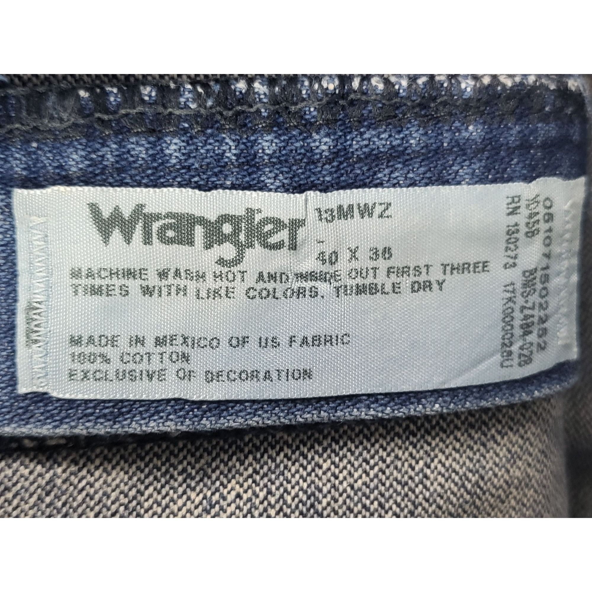 Wrangler Wrangler Jeans Men Sz 40X36 13MMZ Blue Denim Straight Leg Co Size US 40 / EU 56 - 6 Thumbnail