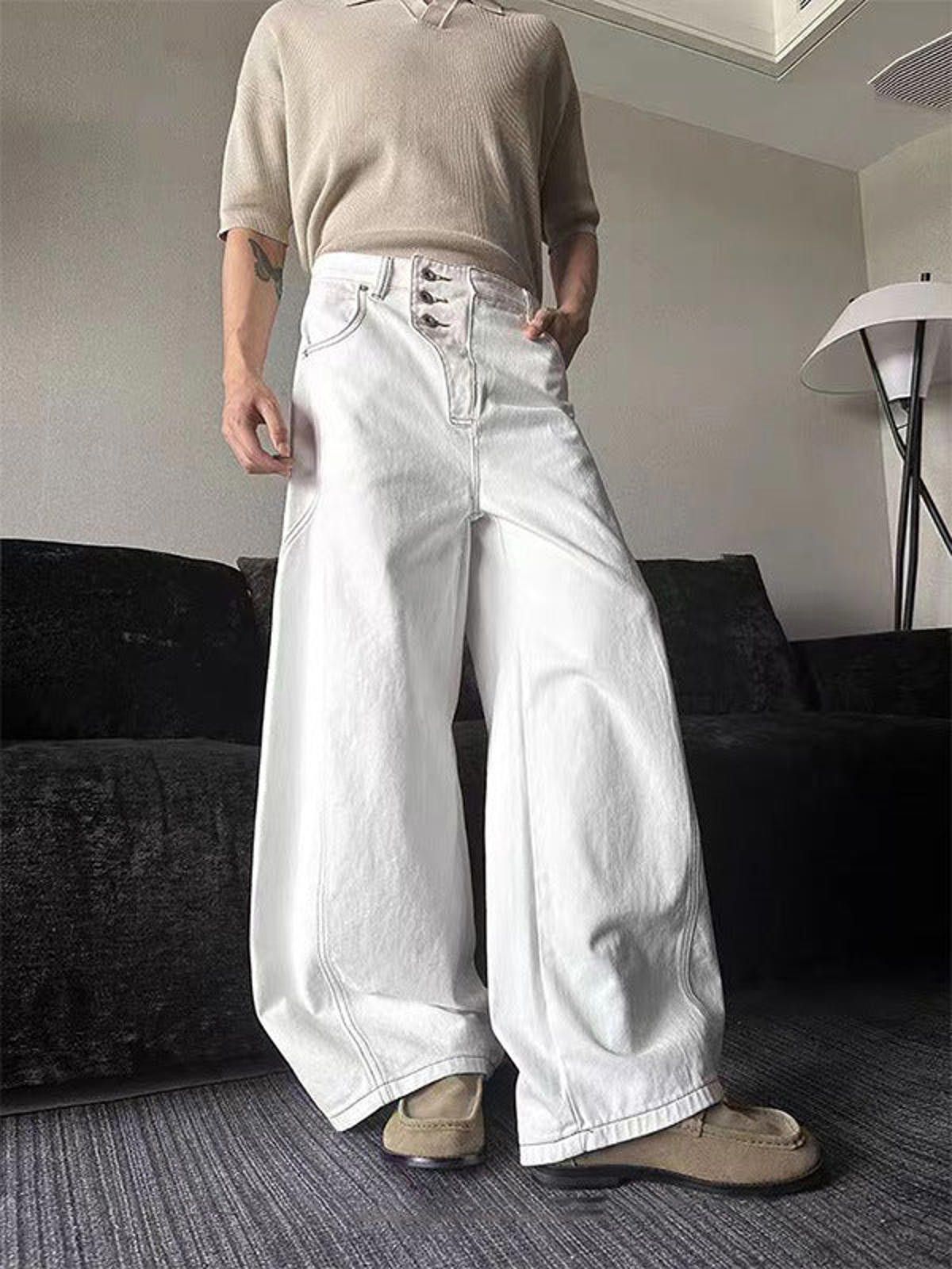 Other Black Wide Leg Denim Jeans, High Waist Baggy Jeans Size US 28 / EU 44 - 4 Thumbnail