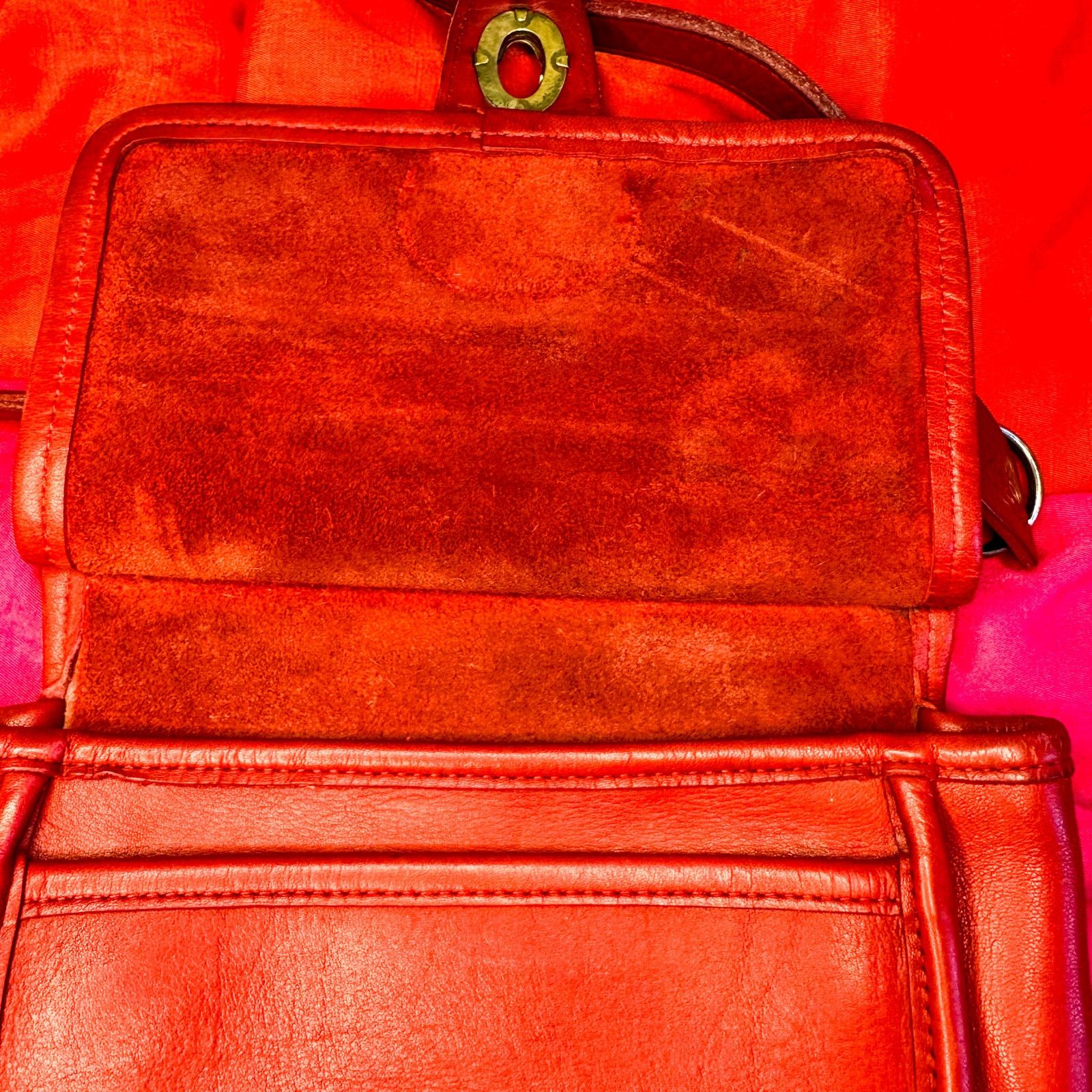Coach ❤️ Coach Red Leather Rambler’s Legacy Bag 9061 Crossbody USA Size ONE SIZE - 4 Thumbnail