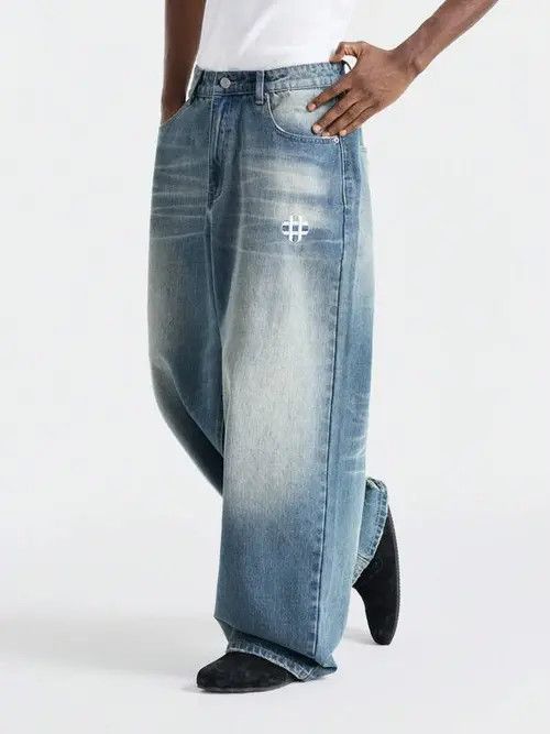 Jean Washed Loose Fit Denim Jeans 90s Size US 32 / EU 48 - 1 Thumbnail