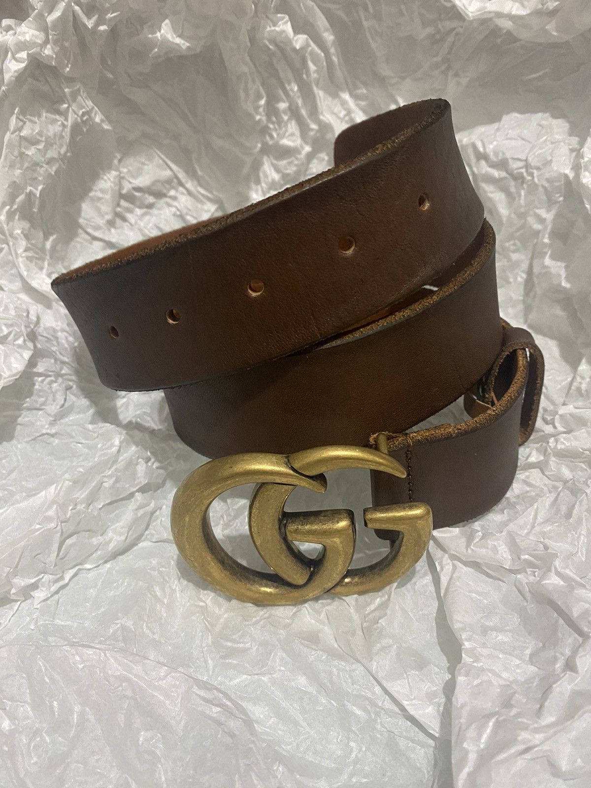 Gucci Gucci Marmont raw leather belt Size 30 - 1 Thumbnail