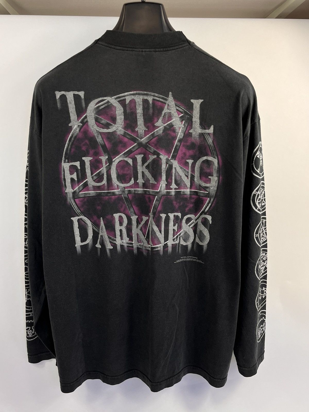 image of For Total Darkness Print Vintage T-Shirt in Black, Men's (Size XL)