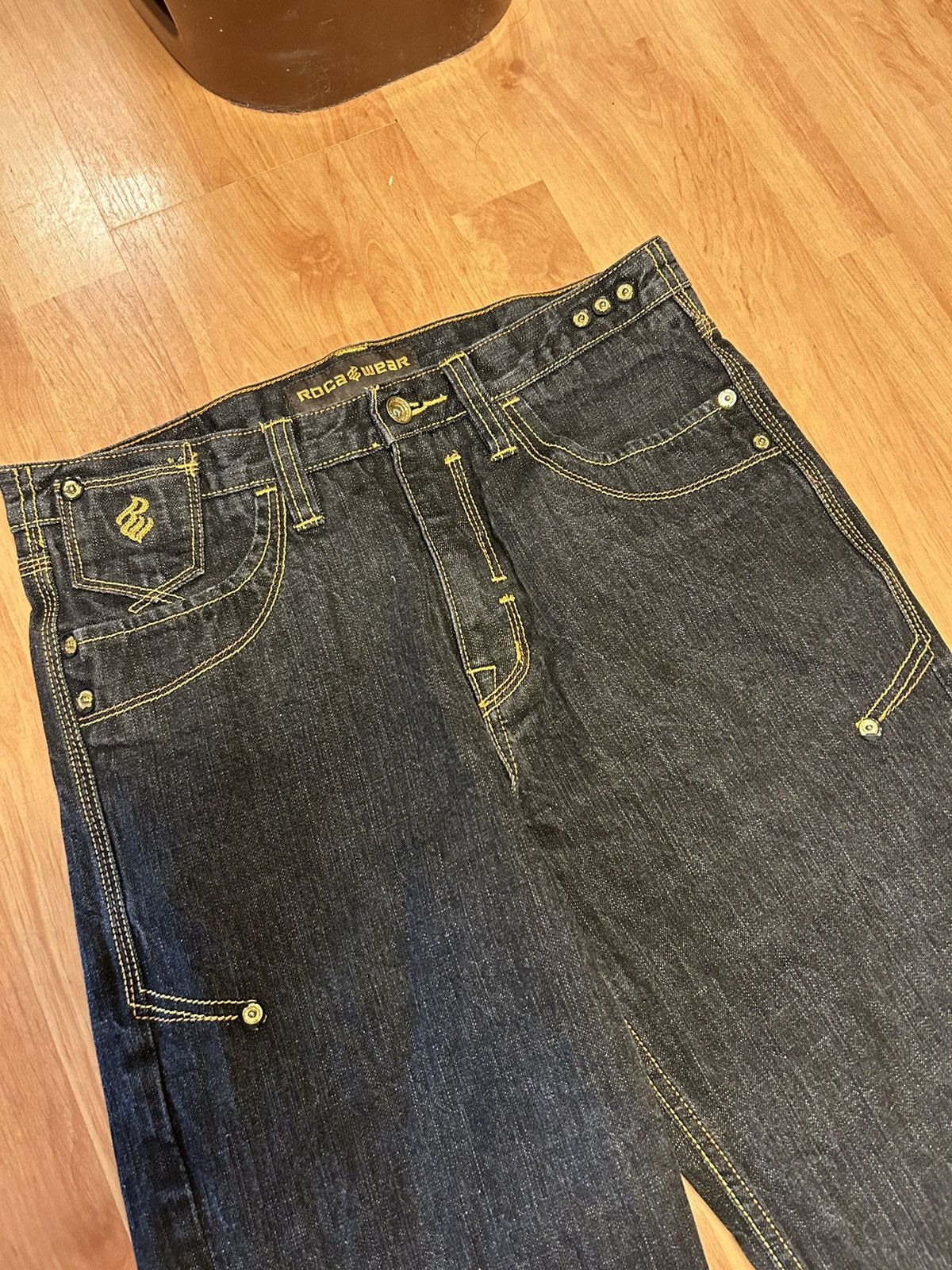 JNCO Crazy Y2K Baggy RocaWear Wide Leg Stones Denim Size US 32 / EU 48 - 7 Thumbnail