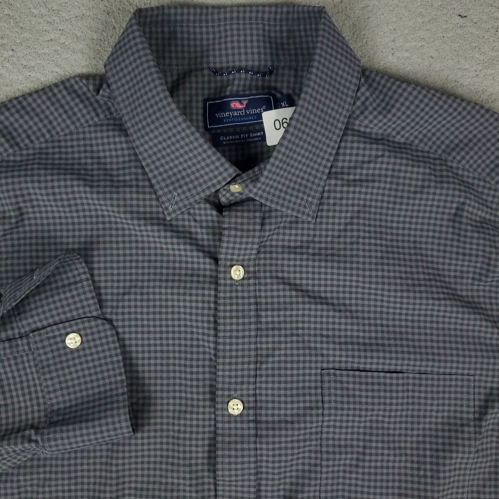Vineyard Vines Vineyard Vines Shirt Mens XL Gray Check Classic Fit Button Up Long Sleeve Size US XL / EU 56 / 4 - 2 Thumbnail