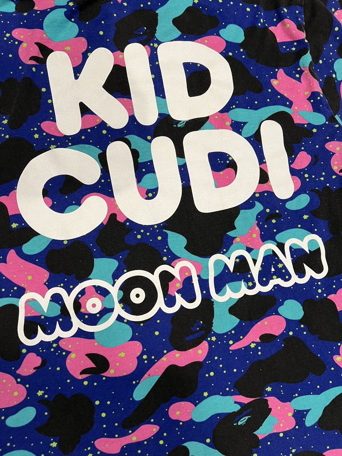 Bape A Bathing Ape x Kid Cudi Blue Moon Man Space Camo T-Shirt Size US L / EU 52-54 / 3 - 5 Thumbnail