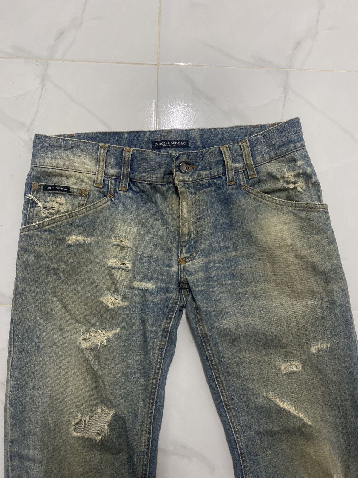 Dolce & Gabbana Dolce & Gabbana Mud Wash Distressed Denim Size US 34 / EU 50 - 6 Thumbnail