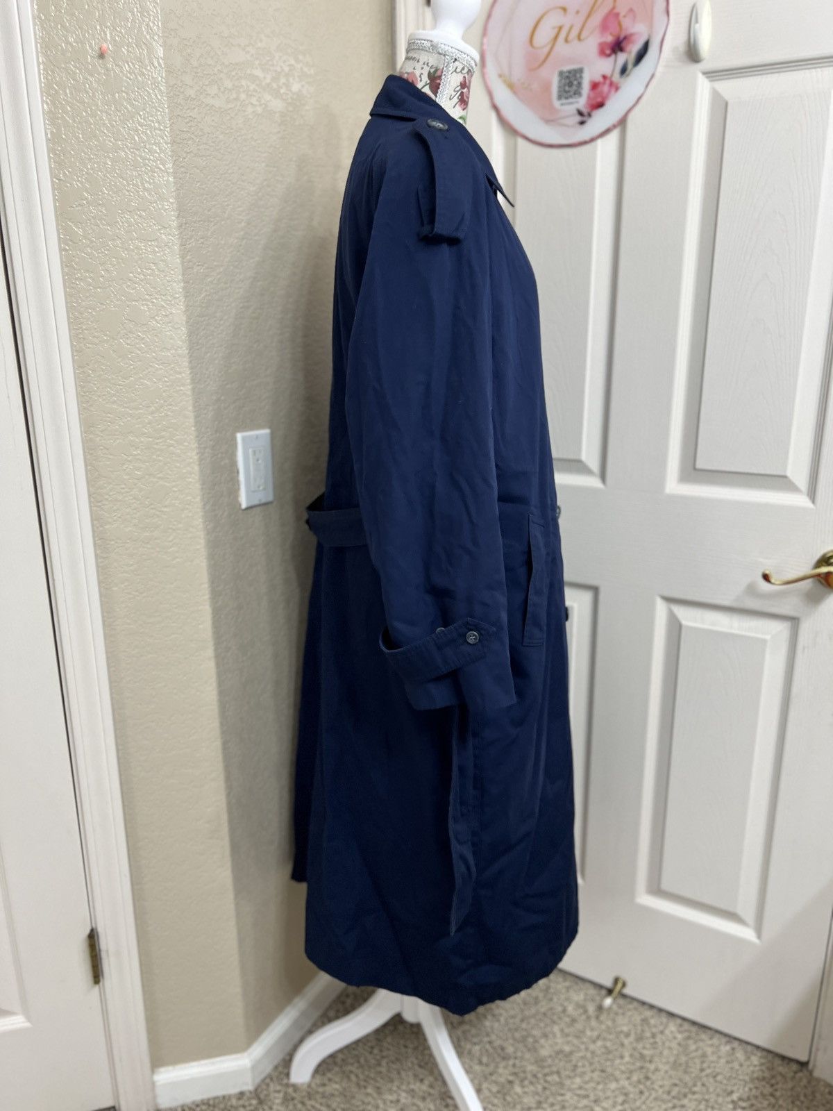 London Fog London Fog Navy Double-Breasted Trench Coat Size XL / US 12-14 / IT 48-50 - 2 Thumbnail