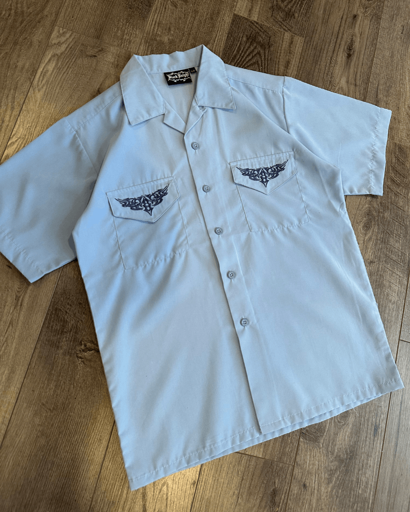Vintage Vintage Y2K Black Knight Tribal Button-Up T-Shirt - Small Size US S / EU 44-46 / 1 - 2 Thumbnail