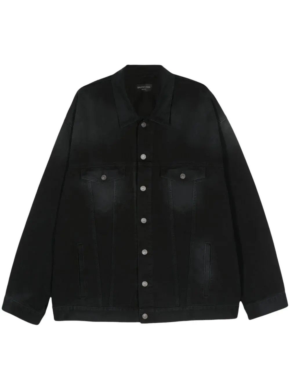 Balenciaga o1w1db11225 Metal BB Stencil Oversized Jacket in Black Size US XXL / EU 58 / 5 - 2 Thumbnail
