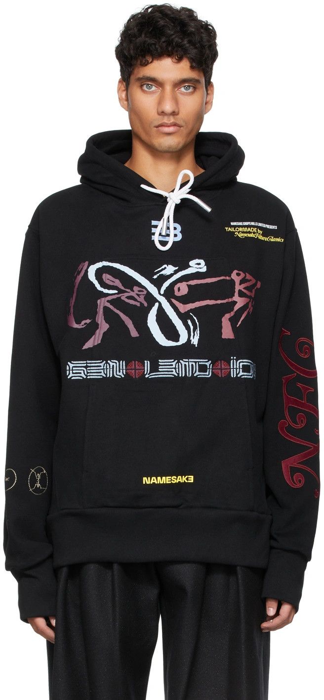 image of Namesake O1Mle0424 Oversized Sava Hoodie In Black, Men's (Size Small)