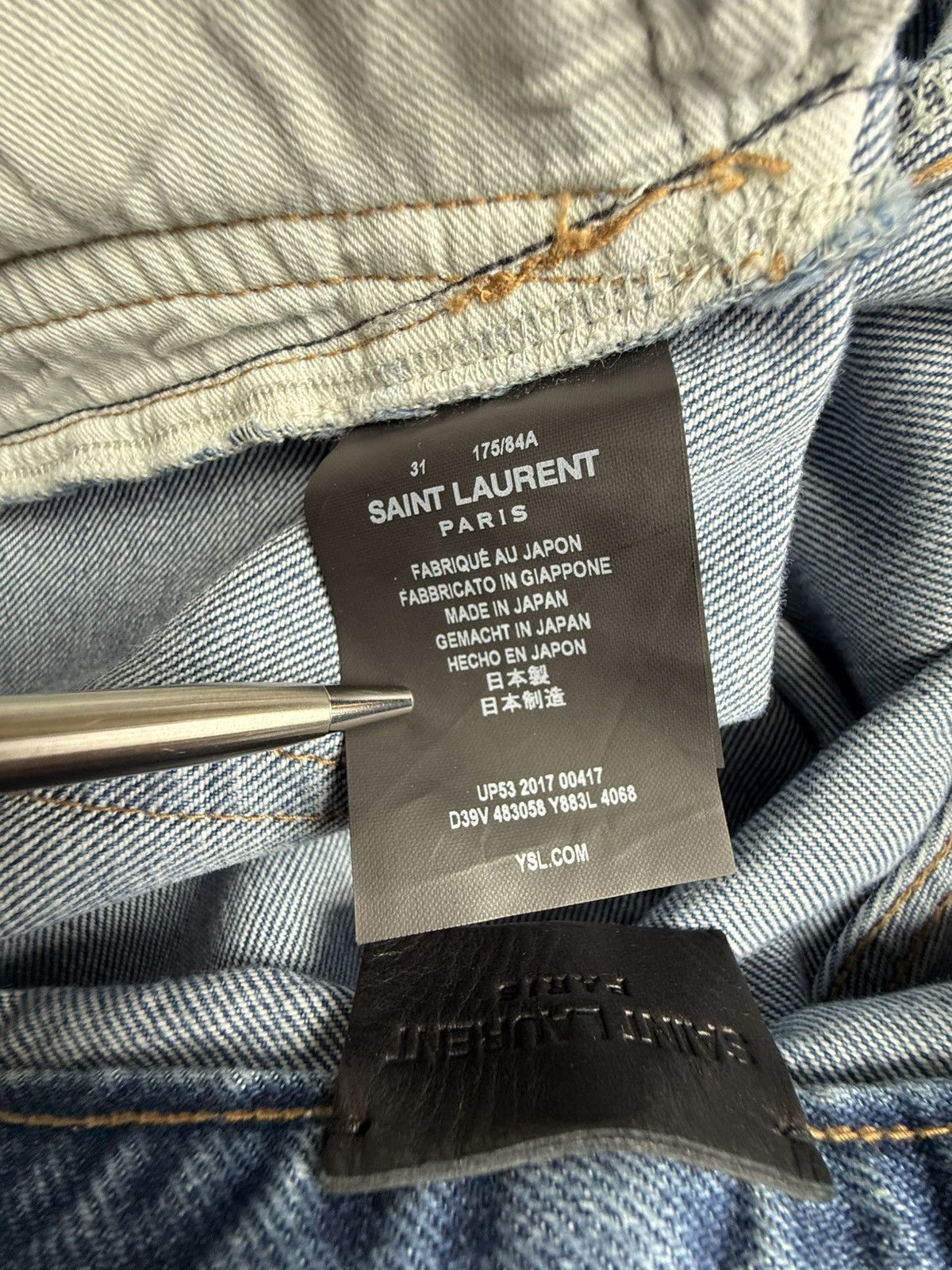 Saint Laurent Paris SS18 Saint Laurent logo script denim jeans 31 grail D02 Size US 31 - 20 Thumbnail