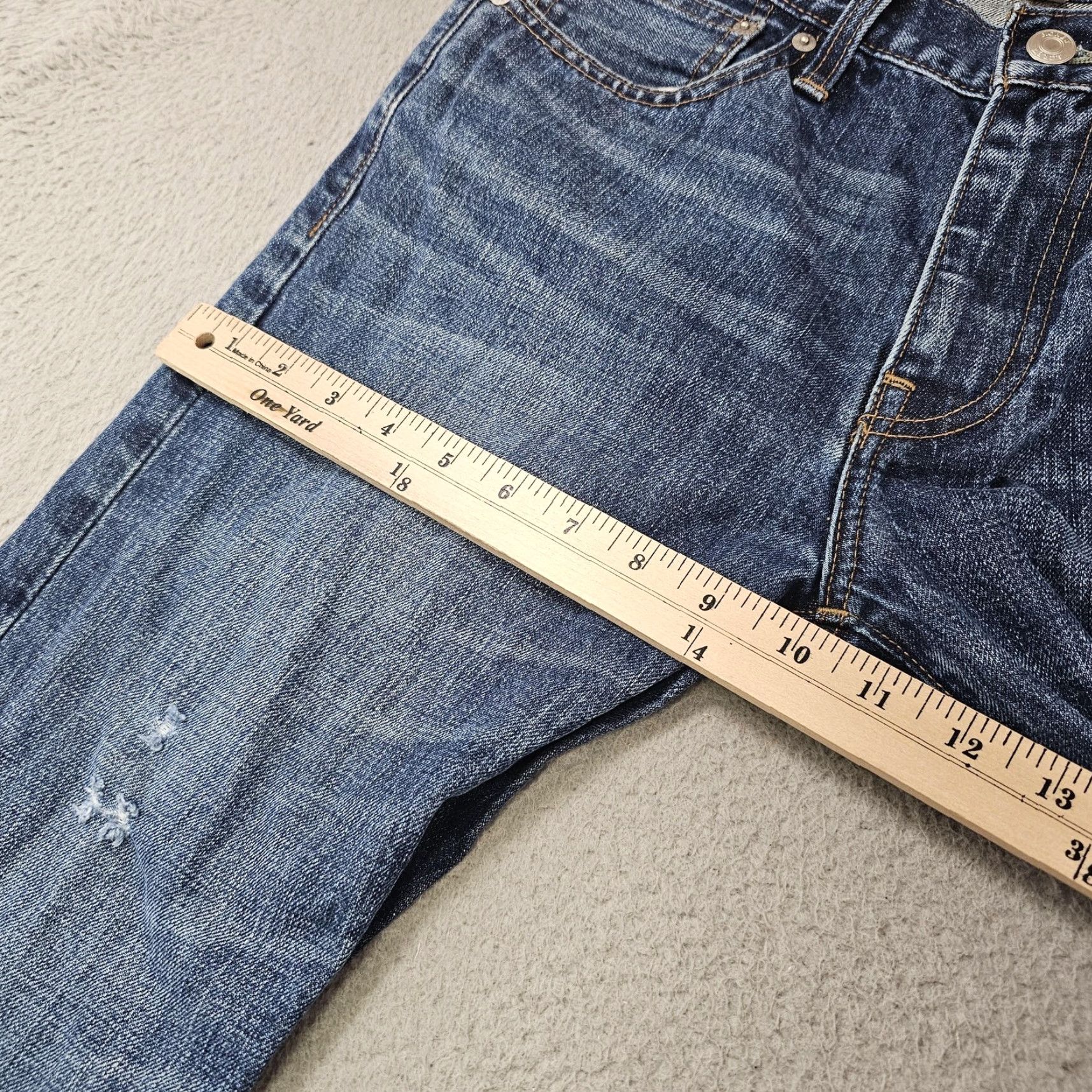 J.Crew J.CREW 770 Straight Jeans Mens 29x30 Distressed Denim Classic Fit Blue Leather Patch Pocket Vintage No Size US 29 - 5 Thumbnail