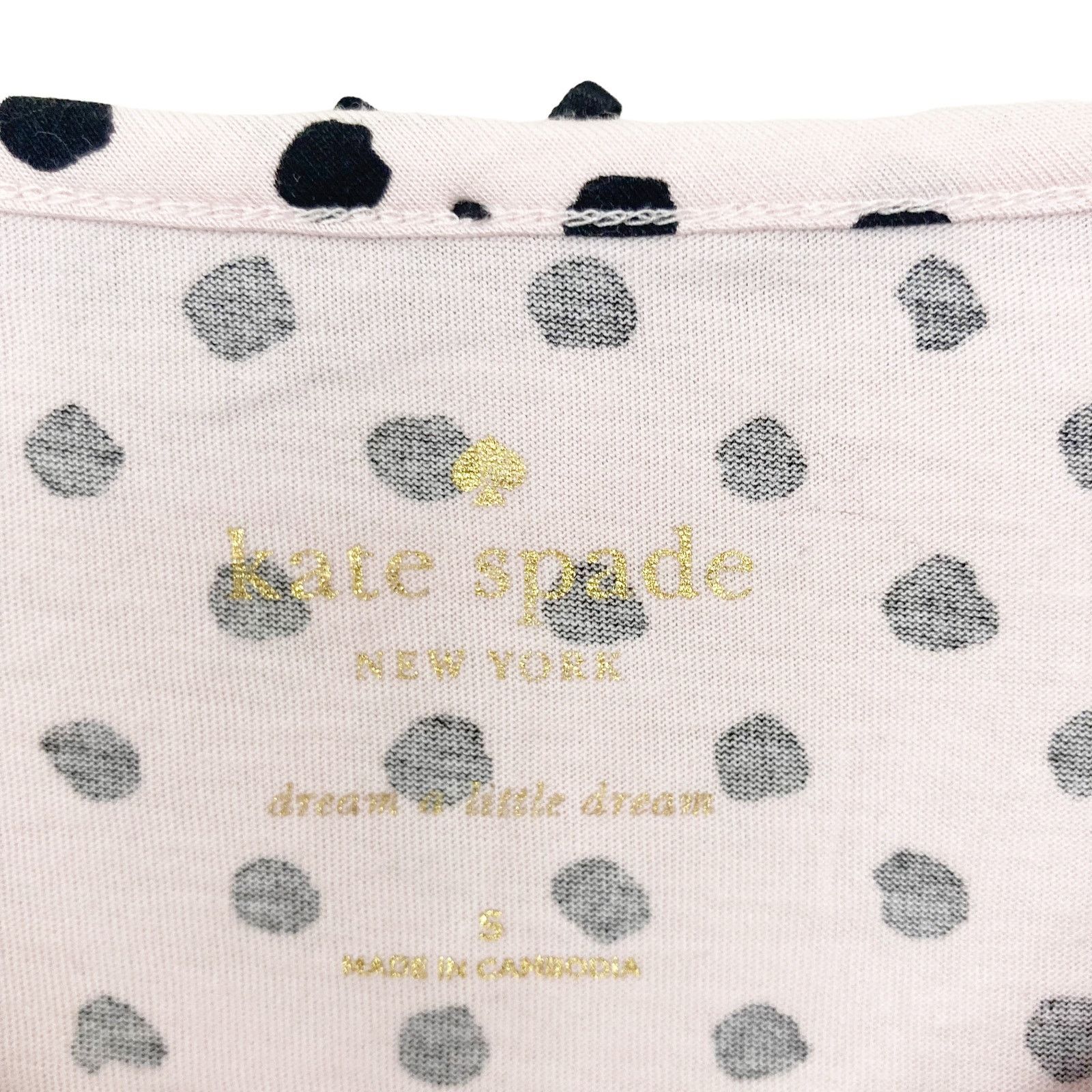Kate Spade Kate Spade Light Pink Black Polka Dot Pajama Top Sz S Size S / US 4 / IT 40 - 2 Thumbnail