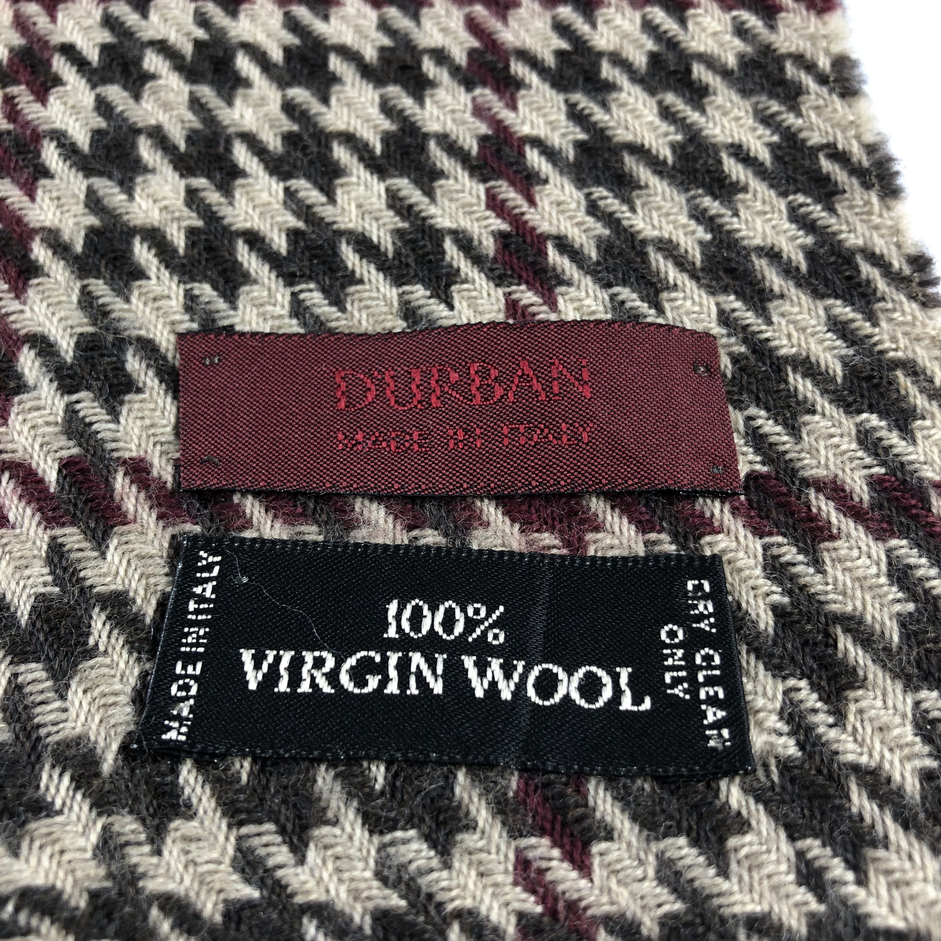 Vintage Durban Houndstooth Wool Scarf Muffler V919 Size ONE SIZE - 4 Thumbnail