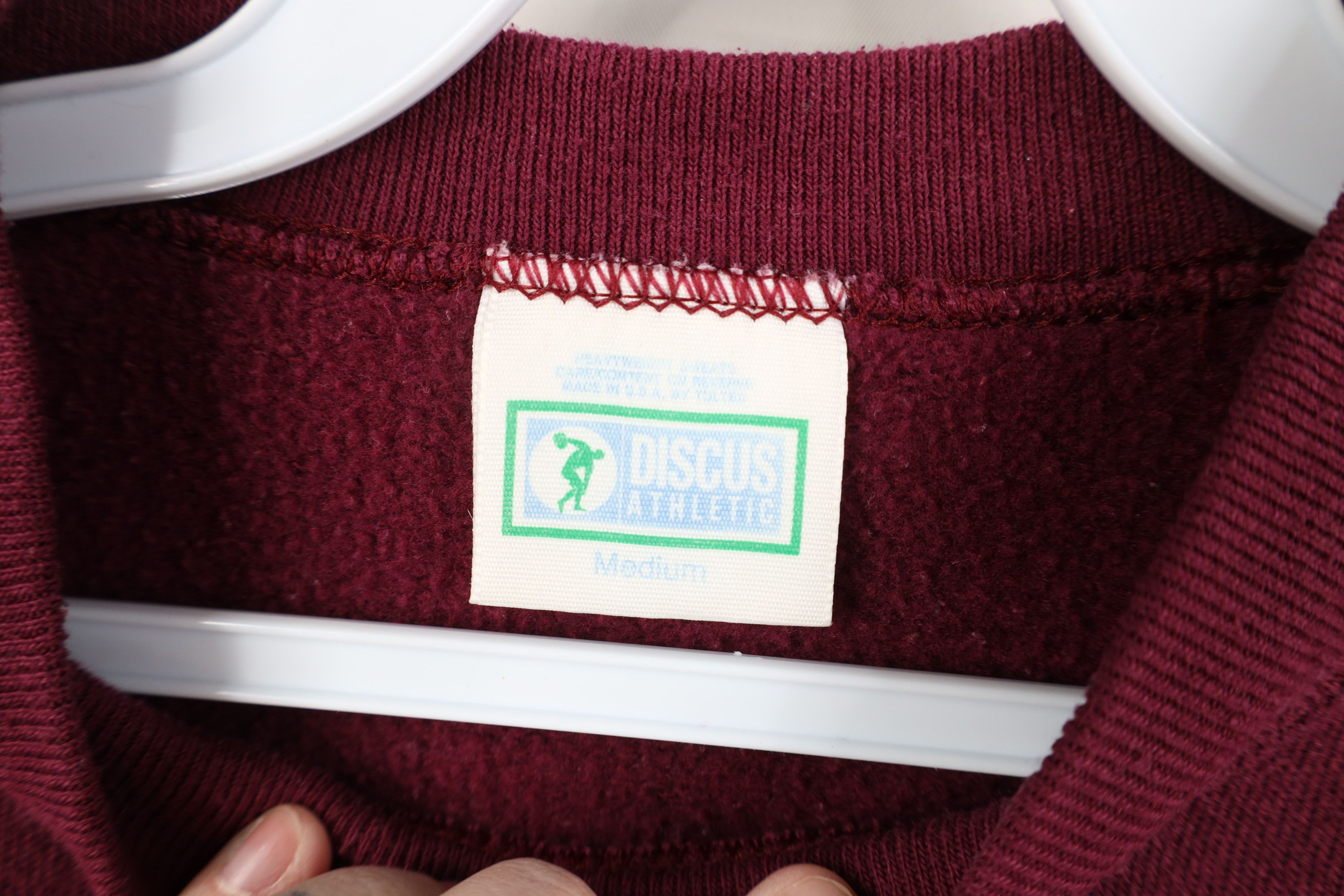 Vintage Vintage 90s Streetwear Blank Gusset Sweatshirt Maroon USA Size US M / EU 48-50 / 2 - 5 Thumbnail