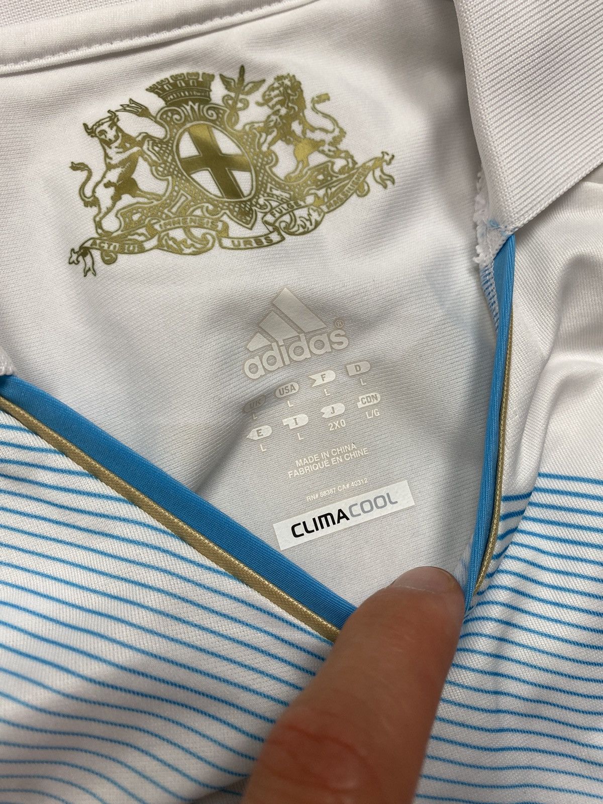 Adidas × Vintage Men’s Adidas Olympique Marseille 2011 home Jersey Techfit Size US L / EU 52-54 / 3 - 10 Thumbnail