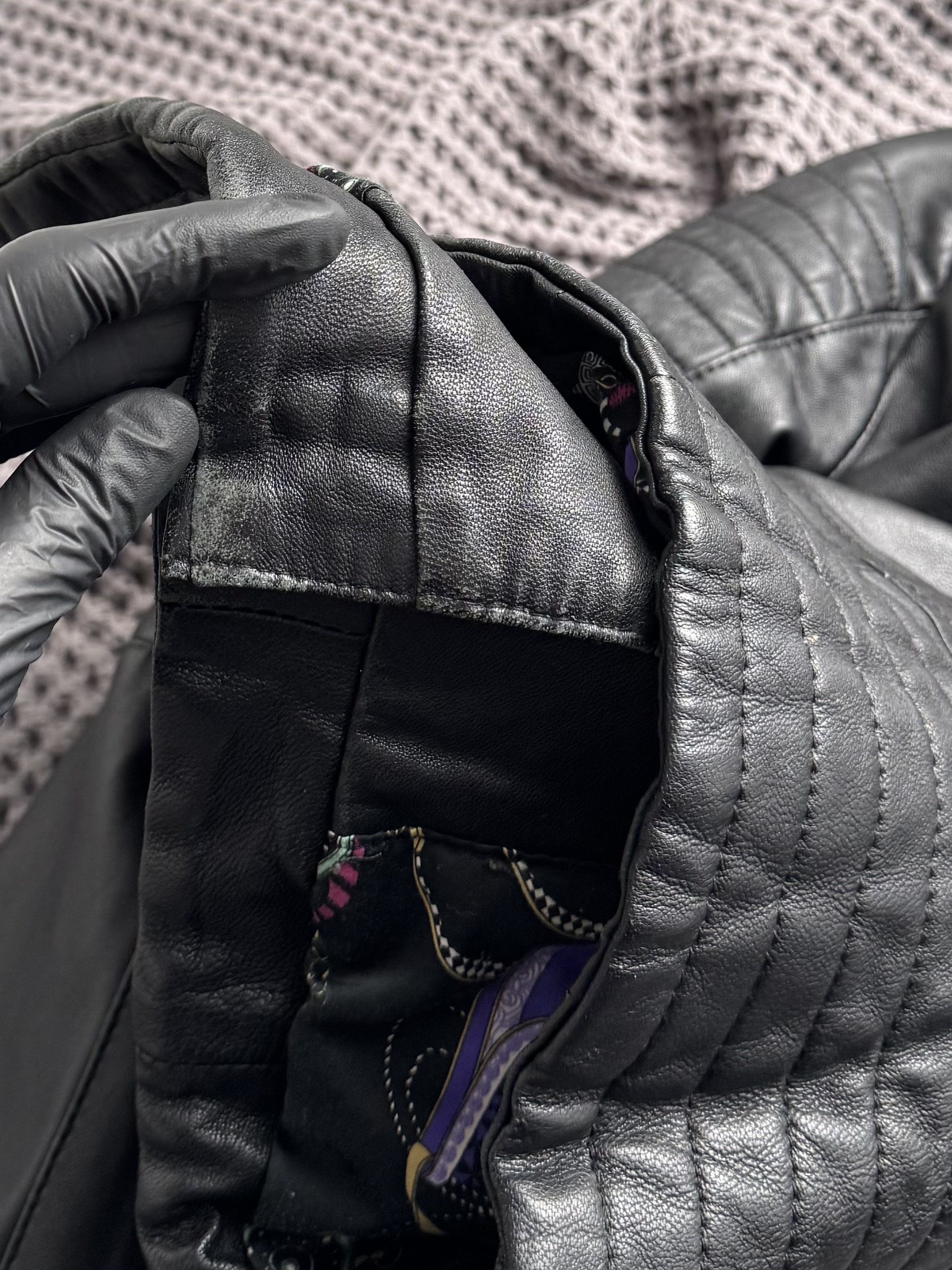 Vintage Vintage Leather Biker Jacket Moto Zip Quilted Slim Fit Coat Size S / US 4 / IT 40 - 12 Thumbnail