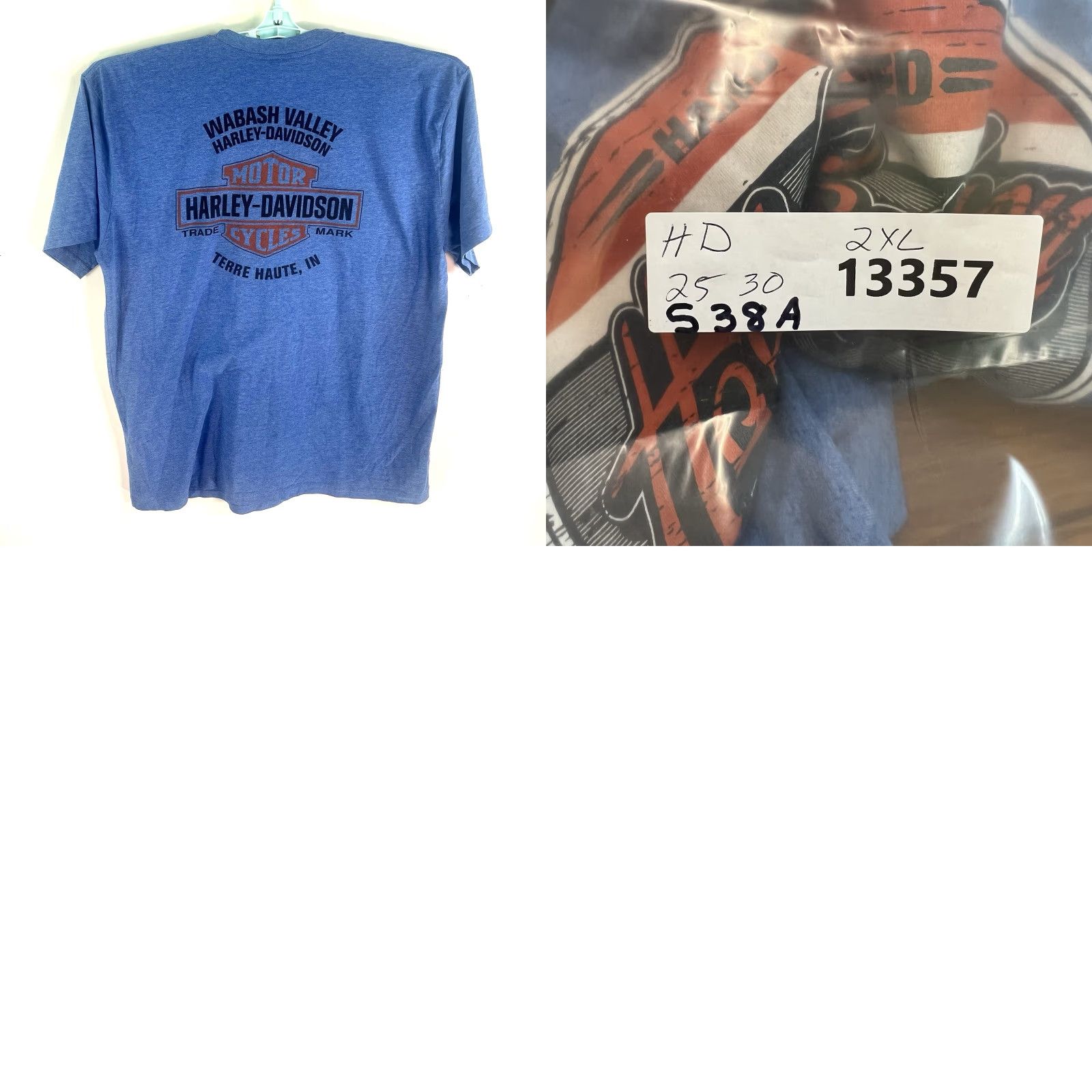 Harley Davidson VINTAGE Harley-Davidson T-Shirt 90s Biker Graphic Print Blue Short Sleeve Adult 2XL Mens Size US XXL / EU 58 / 5 - 8 Thumbnail