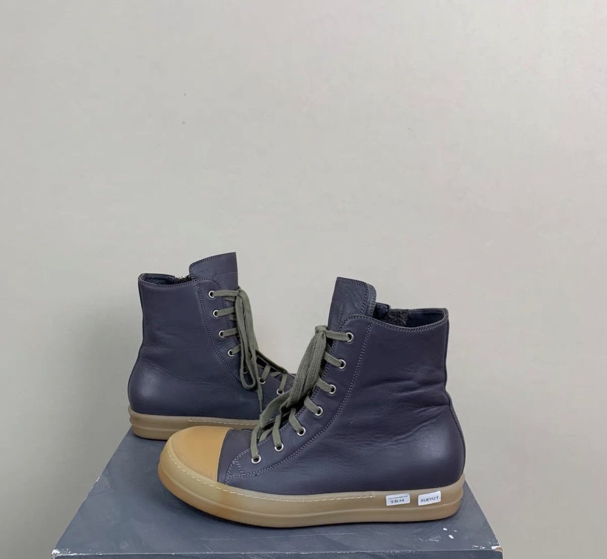 Rick Owens Rick Owens Mainline Leather Sneakers with Raw/Vibram Sole Size US 10 / EU 43 - 4 Thumbnail