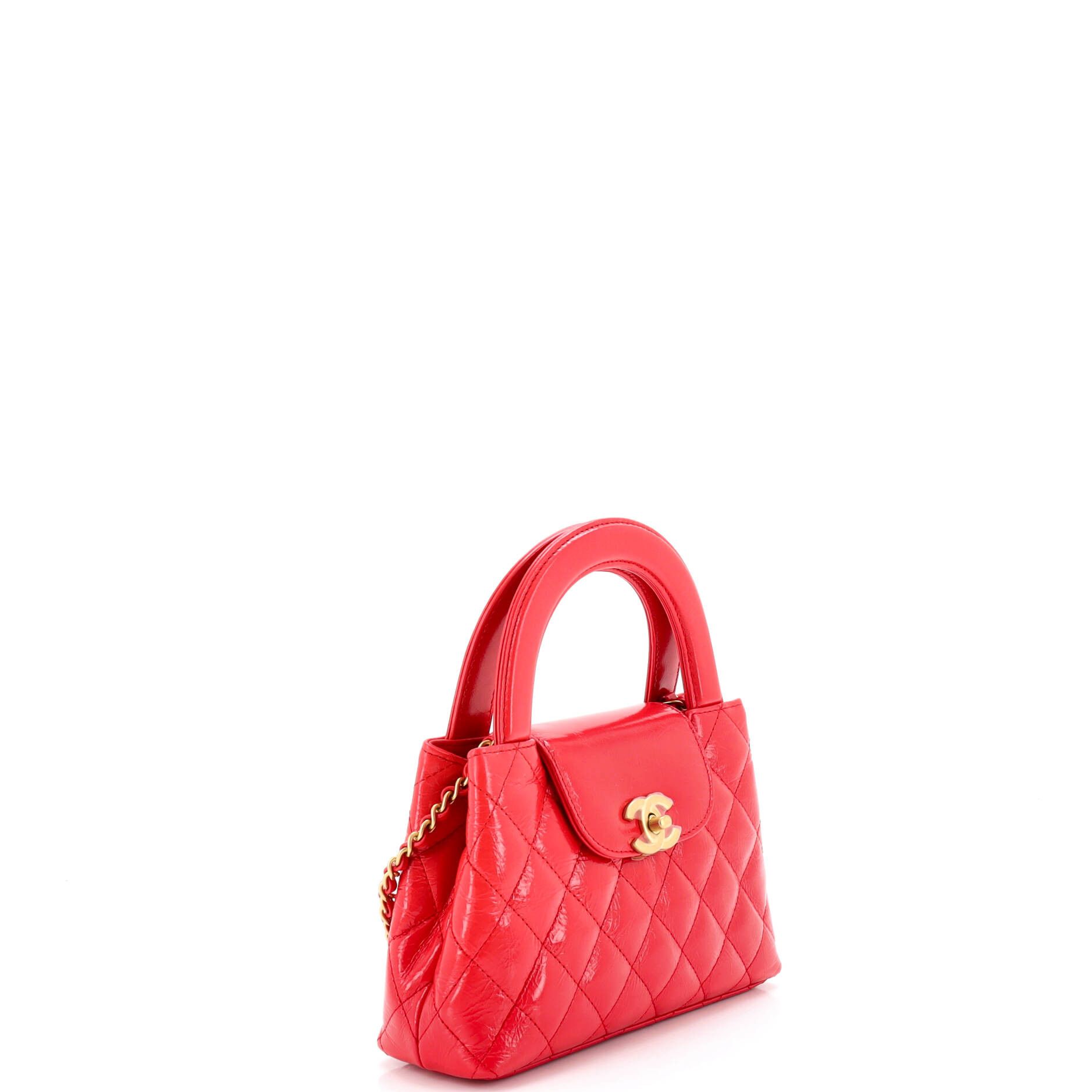 Chanel Kelly Top Handle Shopping Bag Quilted Shiny Aged Calfskin Mi Size ONE SIZE - 1 Thumbnail
