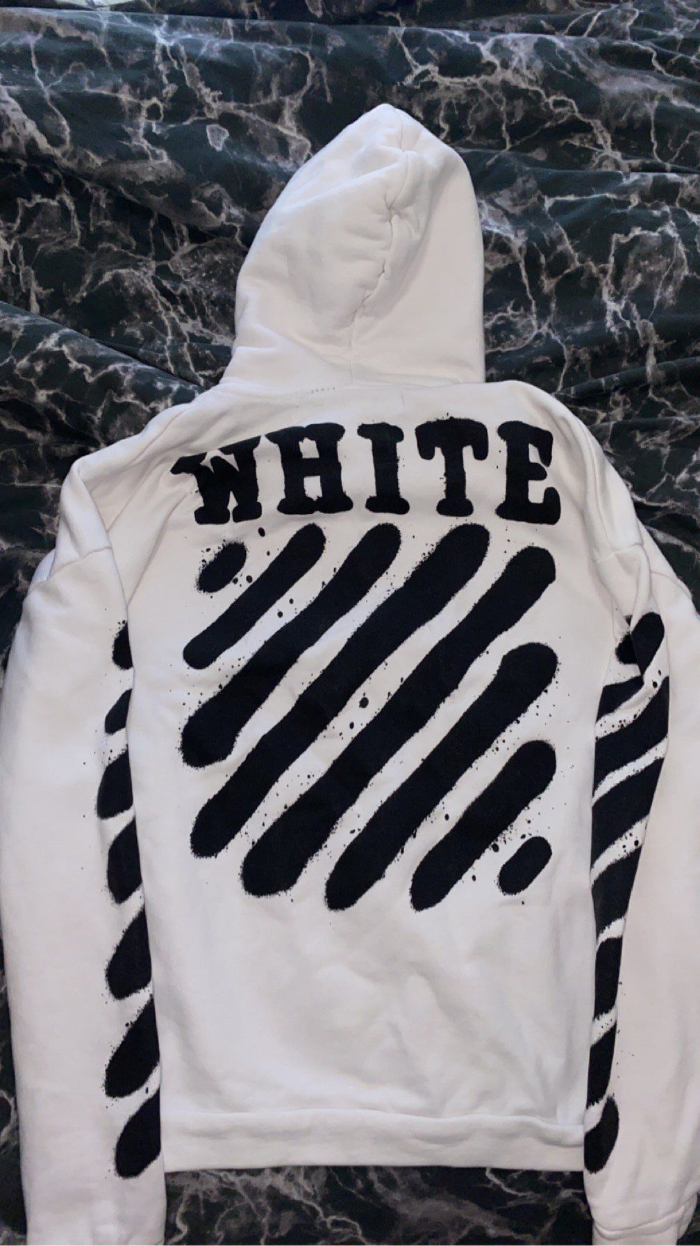 Off-White Off-White original white and black hoodie (caution logo) Size US M / EU 48-50 / 2 - 2 Thumbnail