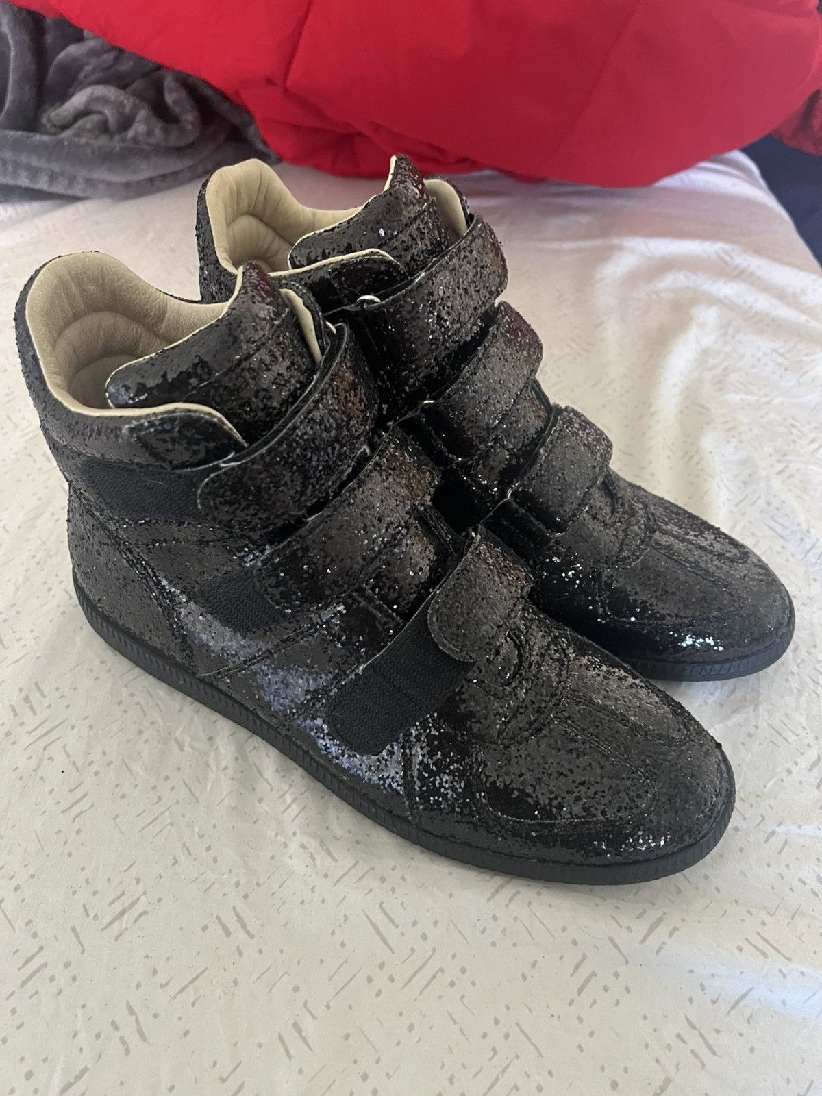 Black Glitter Maison Margiela Velcro Gats