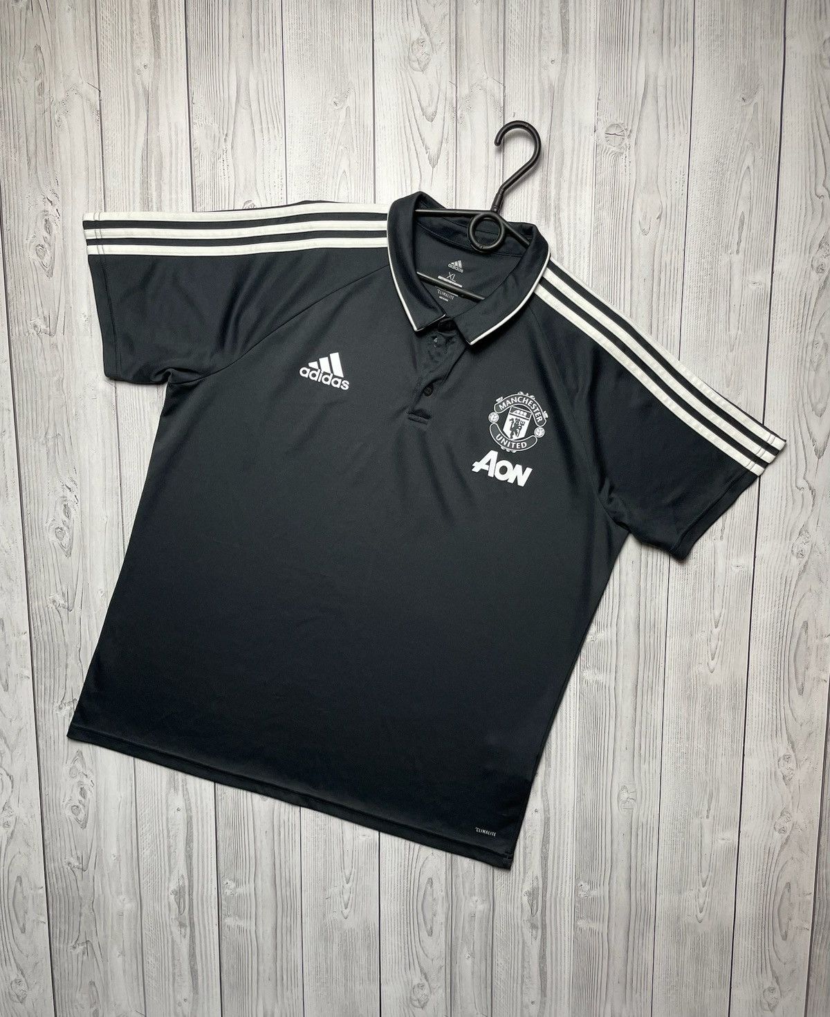 Vintage Vintage adidas Manchester United soccer polo grey black XL Size US XL / EU 56 / 4 - 1 Thumbnail