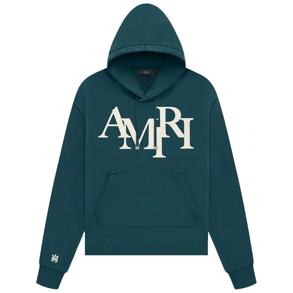 Amiri Staggered Logo Hoodie Rain Forest Size US XS / EU 42 / 0 - 1 Preview