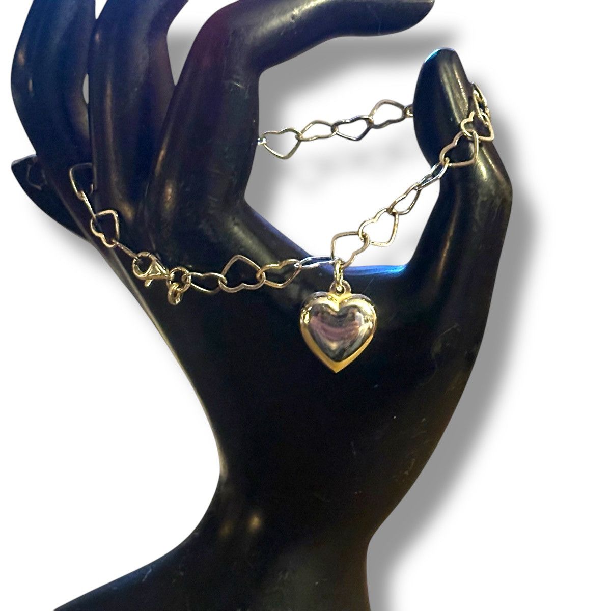 Other Dainty 925 Italy heart link heart charm bracelet Size ONE SIZE - 2 Thumbnail