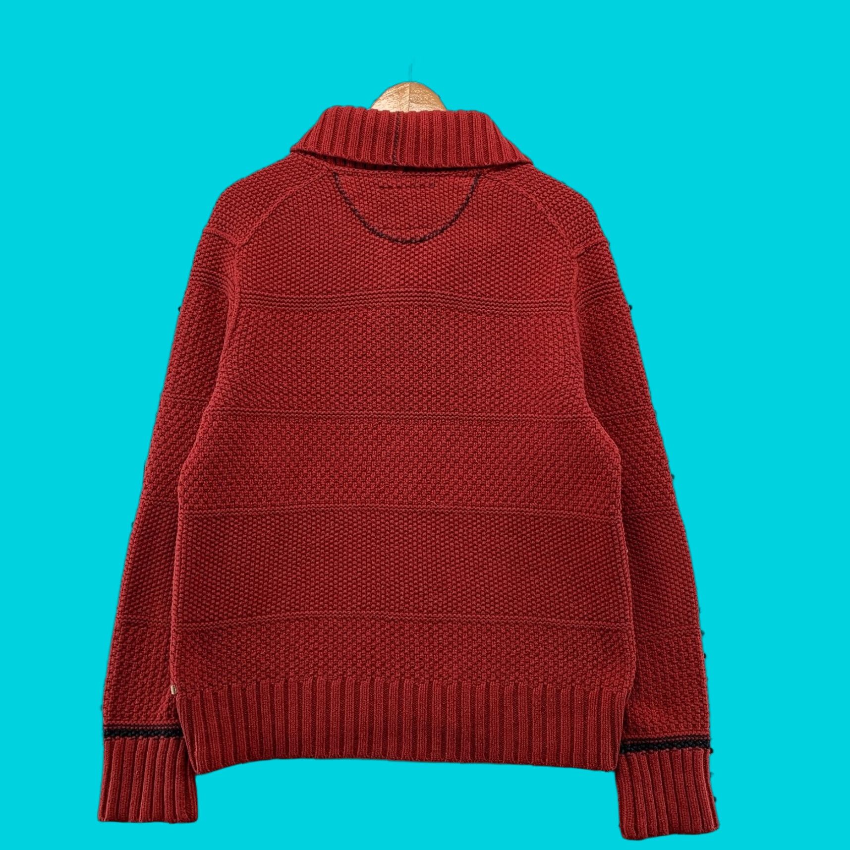 Banana Republic VINTAGE Banana Republic Heritage Sweater Mens Large Red Duffle Toggle Heavyweight Cowl Knit Pullover Warm Winter Fashion Mens Size US L / EU 52-54 / 3 - 1 Thumbnail