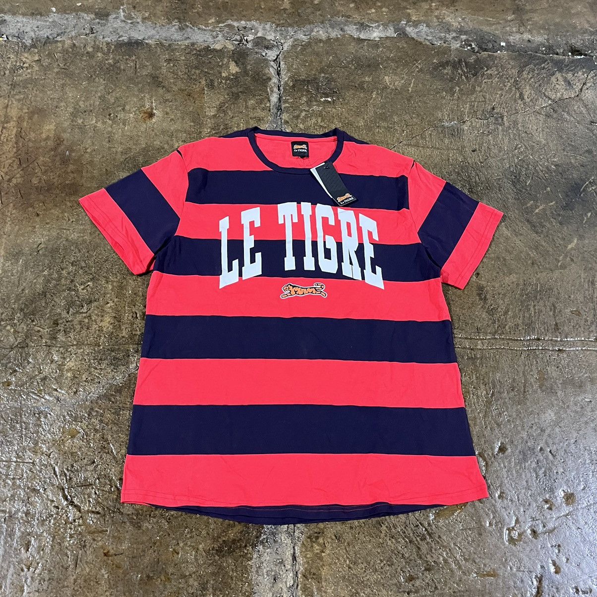 Le TIGRE × Vintage Crazy Y2K Le Tigre Striped Logo Hip-Hop Style Tee Shirt Size US XL / EU 56 / 4 - 2 Thumbnail