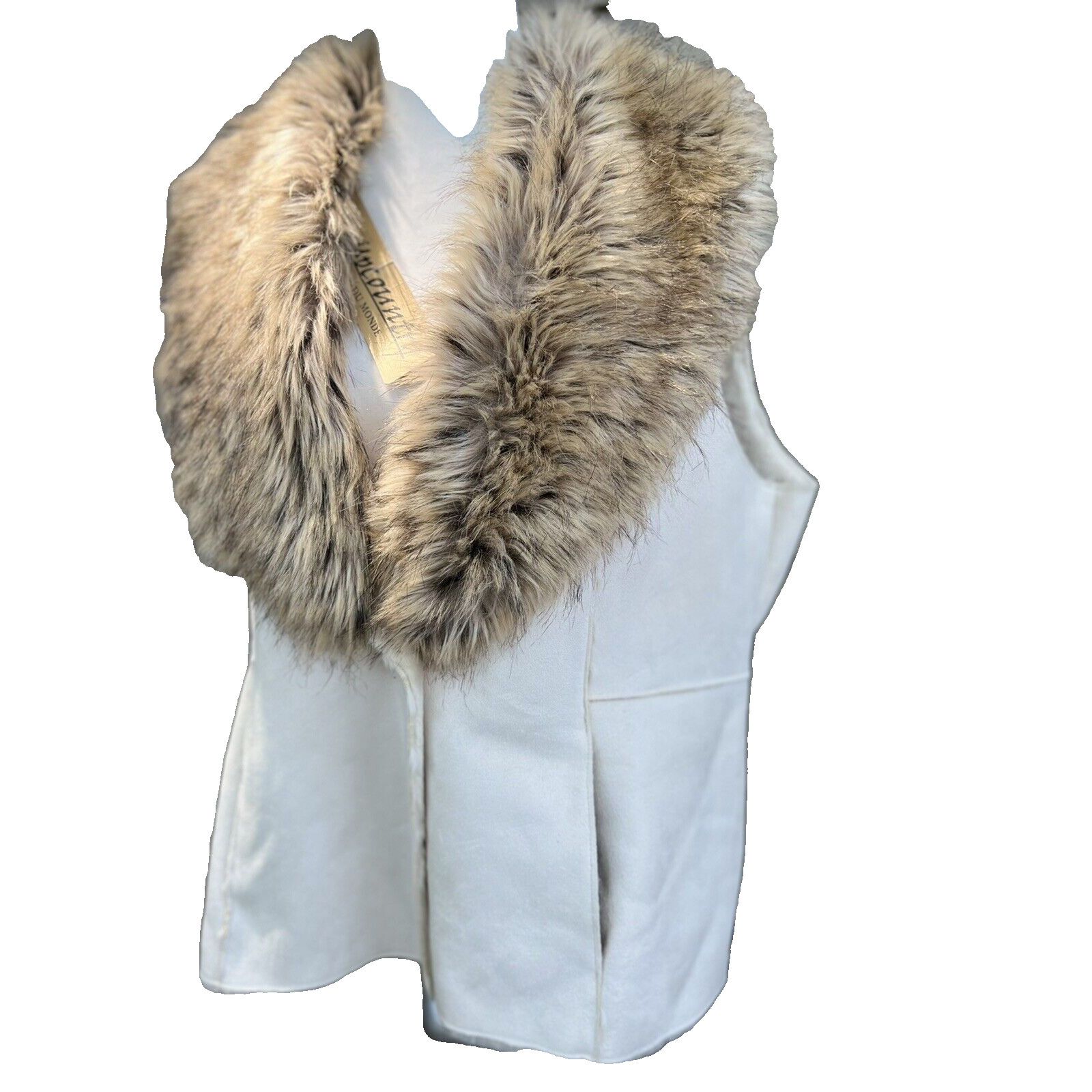 Unconditional UPCOUNTRY by DU MONDE Women's Vest size XL beige fur A000216 Size XL / US 12-14 / IT 48-50 - 4 Thumbnail