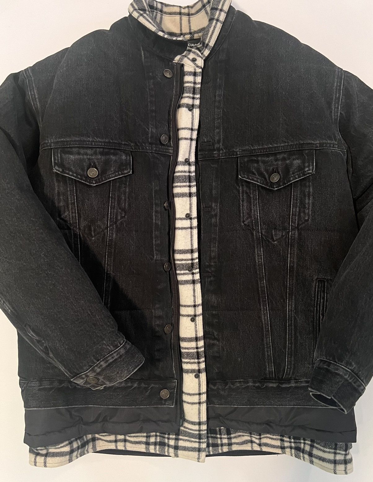 Balenciaga Balenciaga layered puffer Denim Jacket Size US M / EU 48-50 / 2 - 1 Thumbnail