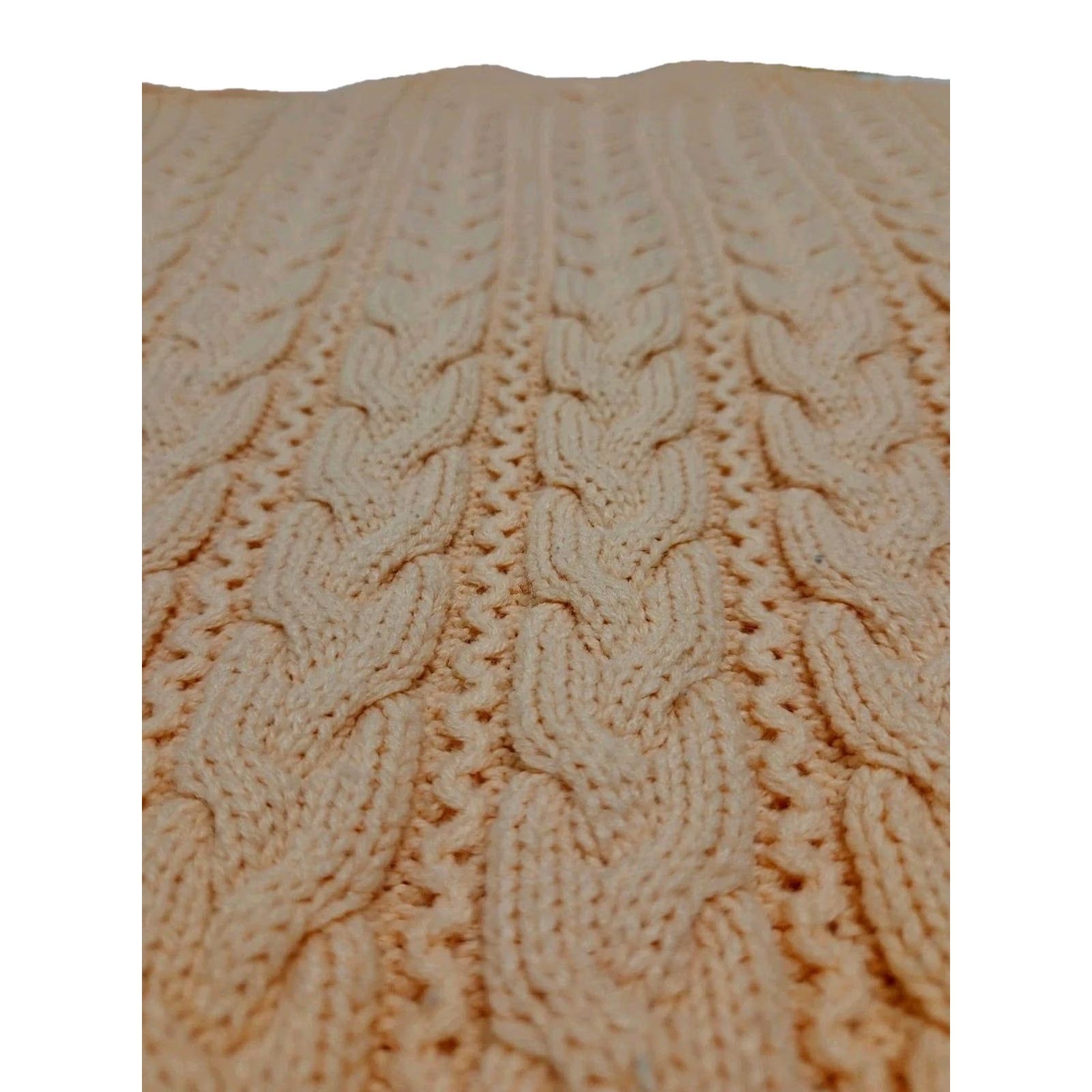 Vintage VINTAGE 80s Peach Cable Knit Mock Neck Sweater Womens M Carriage Court Sweater Size M / US 6-8 / IT 42-44 - 7 Thumbnail
