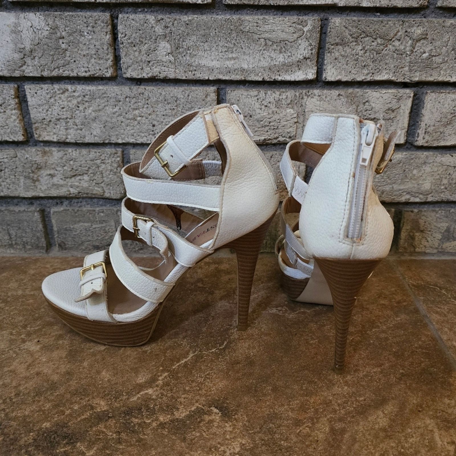 Other White | JUSTFAB | Strapped Buckle Bootie Size US 7.5 / IT 37.5 - 1 Thumbnail