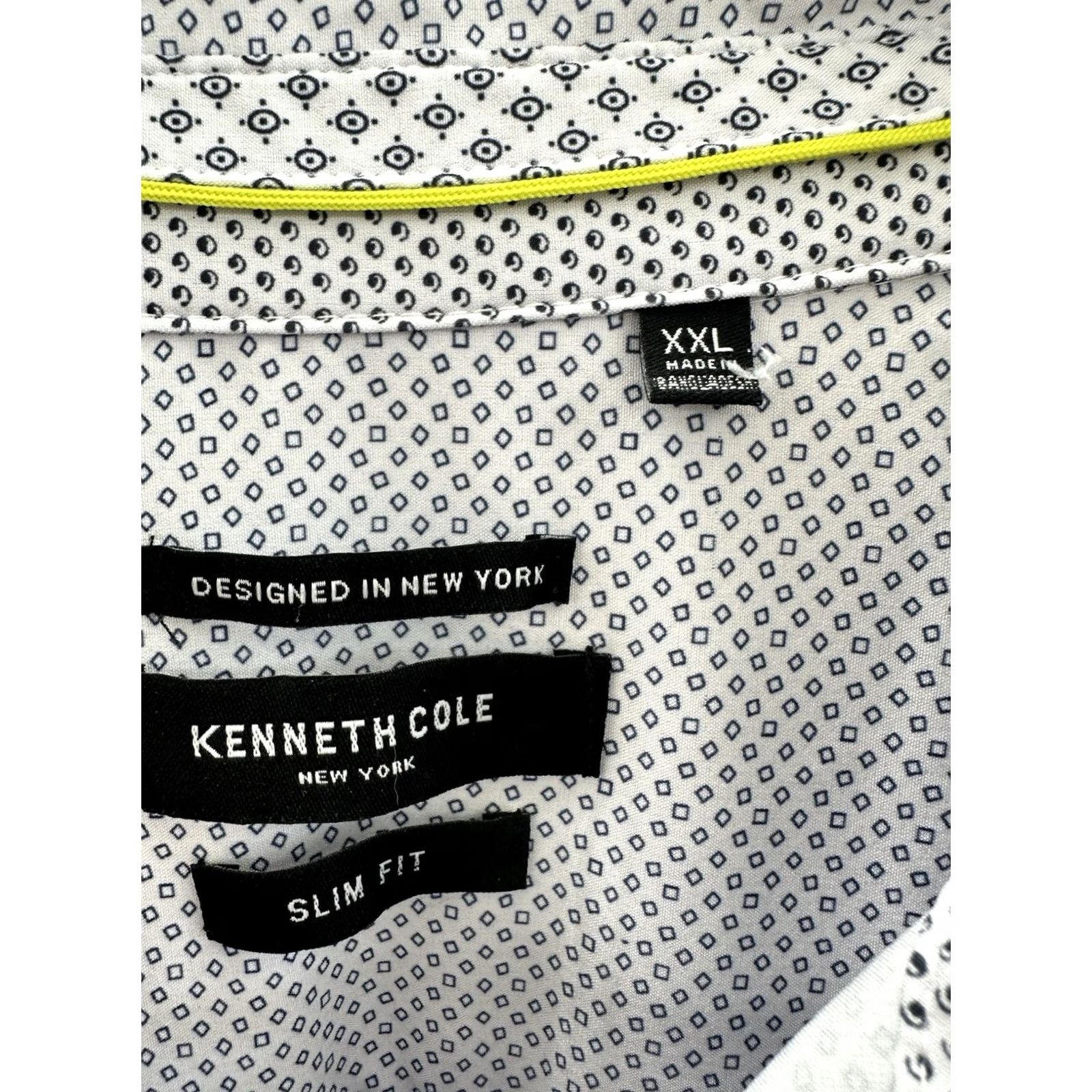 Kenneth Cole Kenneth Cole New York Mens Shirt Slim Fit Short Sleeve Button Up NWTs 2XL White Shirt Regular Mens Size US XXL / EU 58 / 5 - 5 Thumbnail