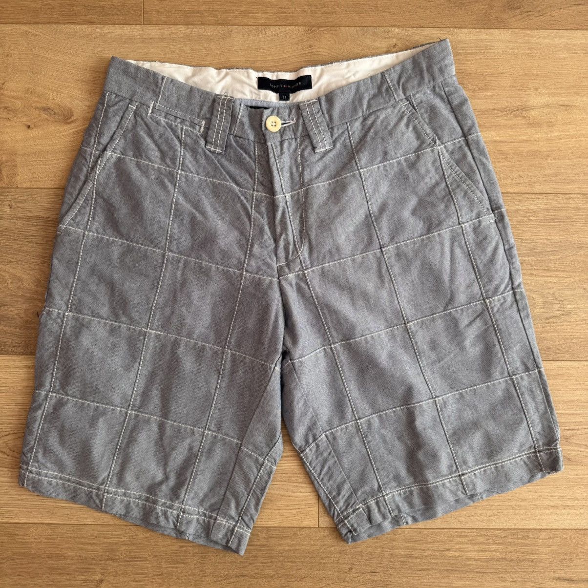 Tommy Hilfiger Tommy Hilfiger Gray Plaid Cotton Chino Shorts Grid Pattern Size US 32 / EU 48 - 2 Thumbnail