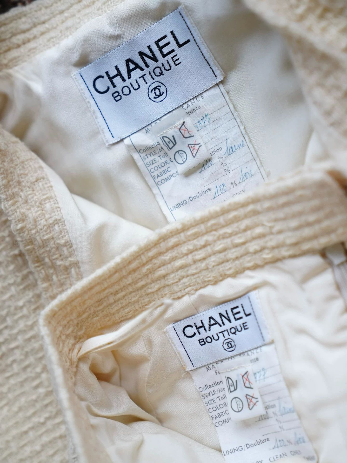 Chanel Chanel 1988 Double-Breasted Cream Top & Skirt Set FR36/S Size XS / US 0-2 / IT 36-38 - 9 Thumbnail