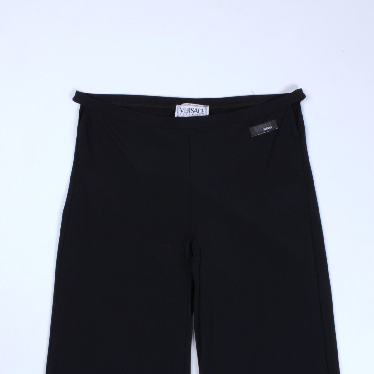 Versace × Vintage Versace Intensive Black Nylon Womens Wide Leg Pants Size 32" / US 10 / IT 46 - 9 Thumbnail
