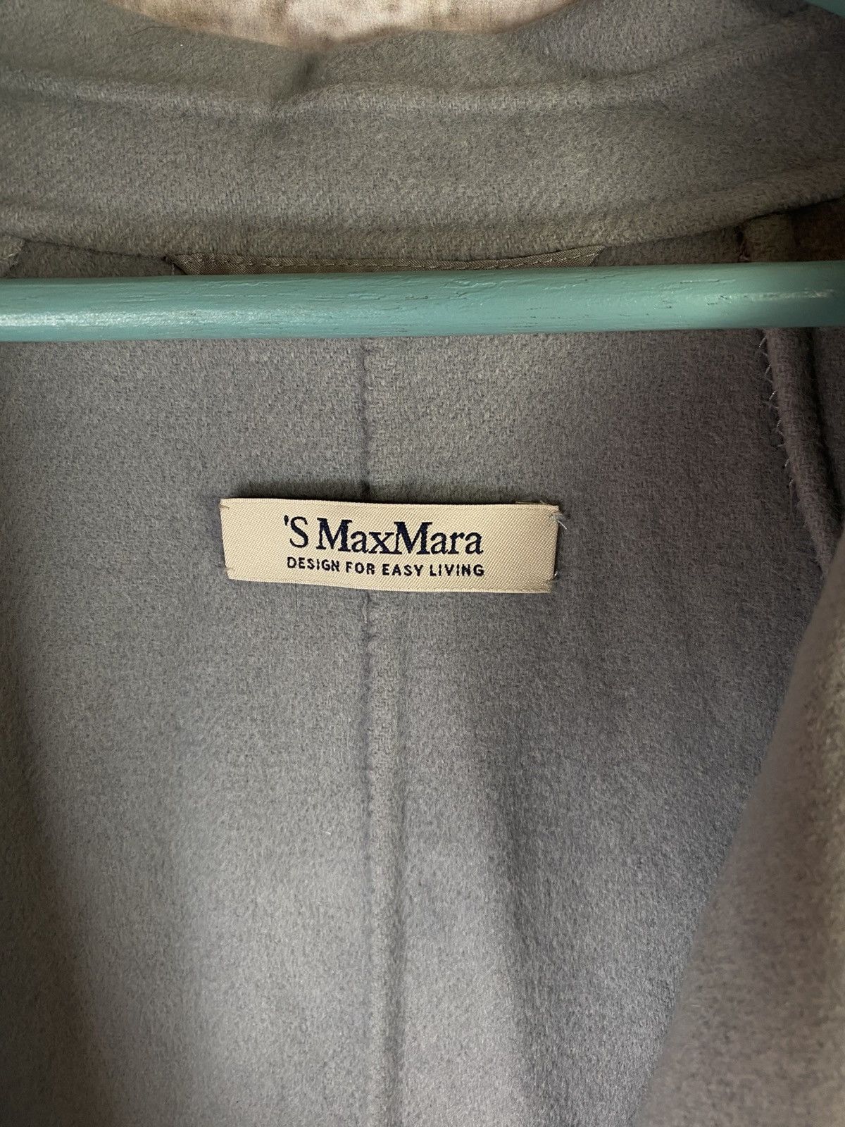 Max Mara Max Mara Long Trench Coat Blue 100% Wool US 8 Size M / US 6-8 / IT 42-44 - 4 Thumbnail