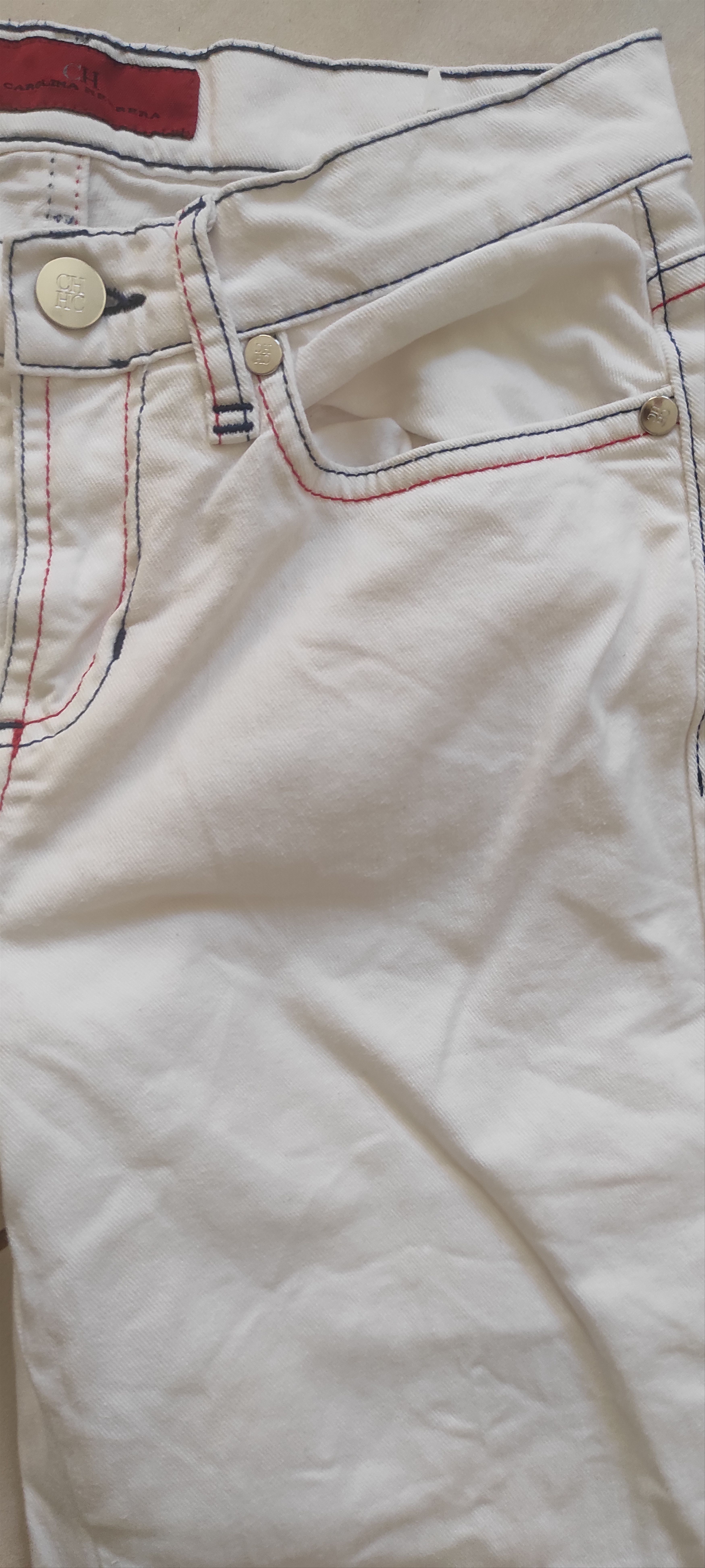 Carolina Herrera Carolina Herrera Logo Embroidery Denim Jeans White Kids Sz 2 Size 26" / US 2 / IT 38 - 7 Thumbnail