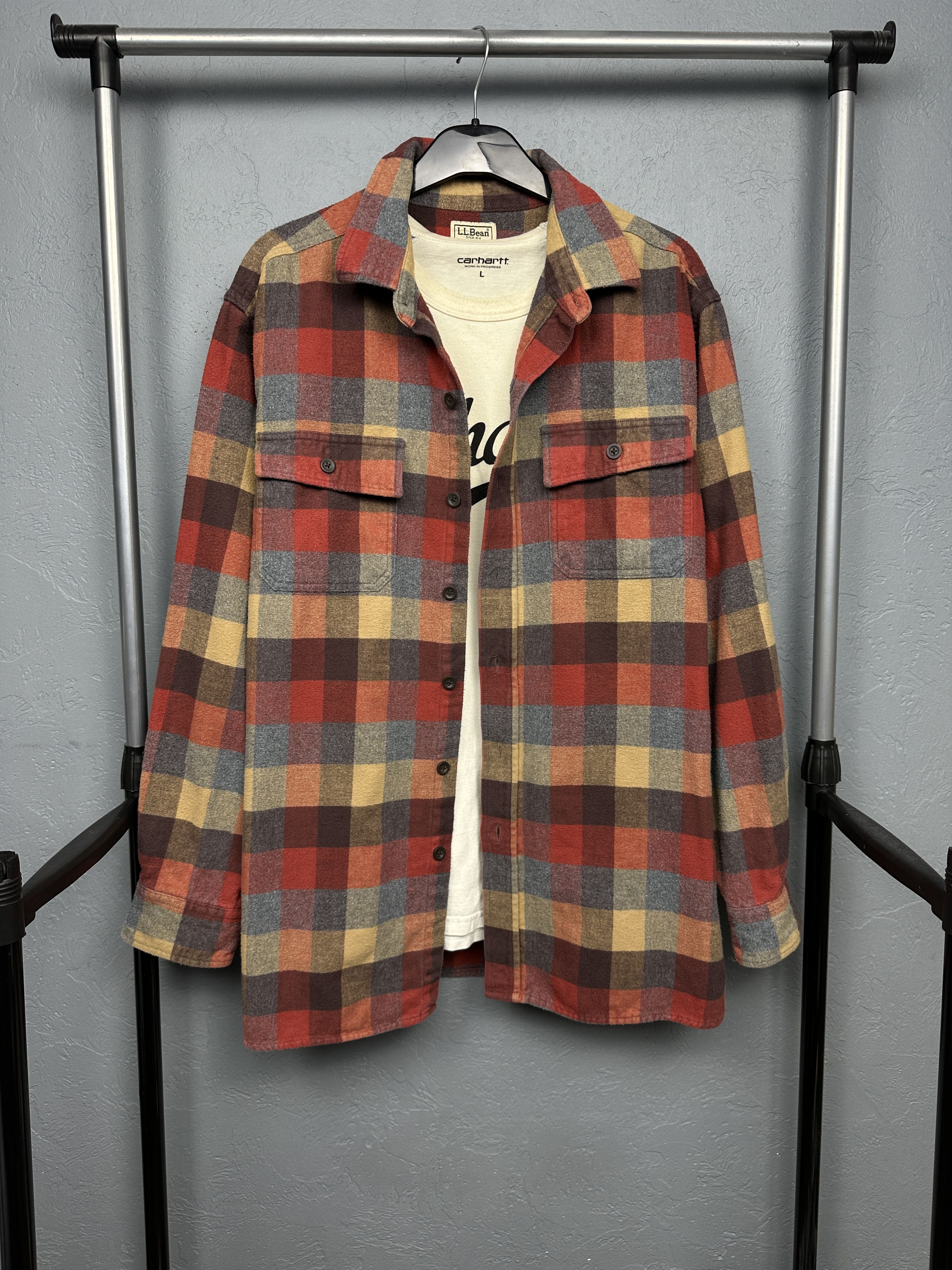L.L. Bean L.L. Bean Vintage Mens Flannel Plaid Shirt Size US L / EU 52-54 / 3 - 1 Thumbnail